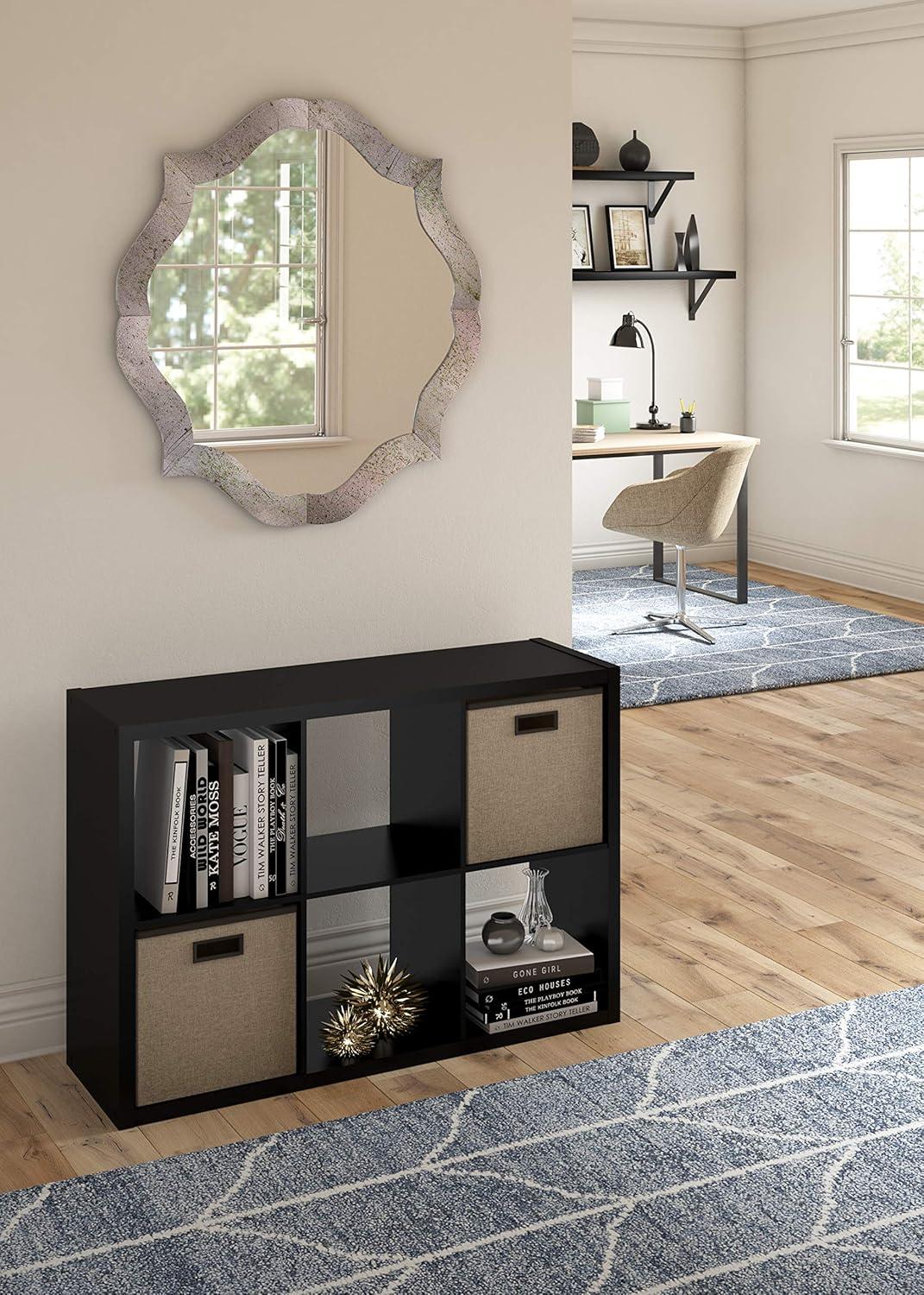 imageClosetMaid 6 Cube Storage Shelf Organizer Bookshelf with Open Back Vertical or Horizontal Easy Assembly Wood White FinishBlack