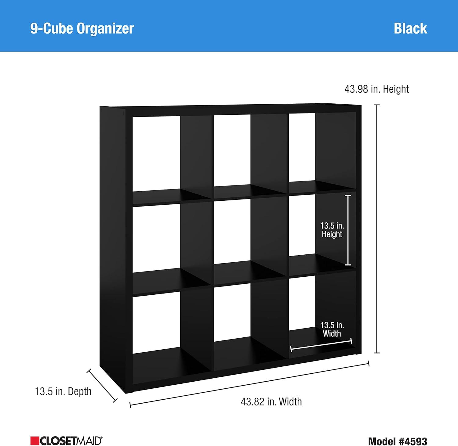 imageClosetMaid 6 Cube Storage Shelf Organizer Bookshelf with Open Back Vertical or Horizontal Easy Assembly Wood White FinishBlack