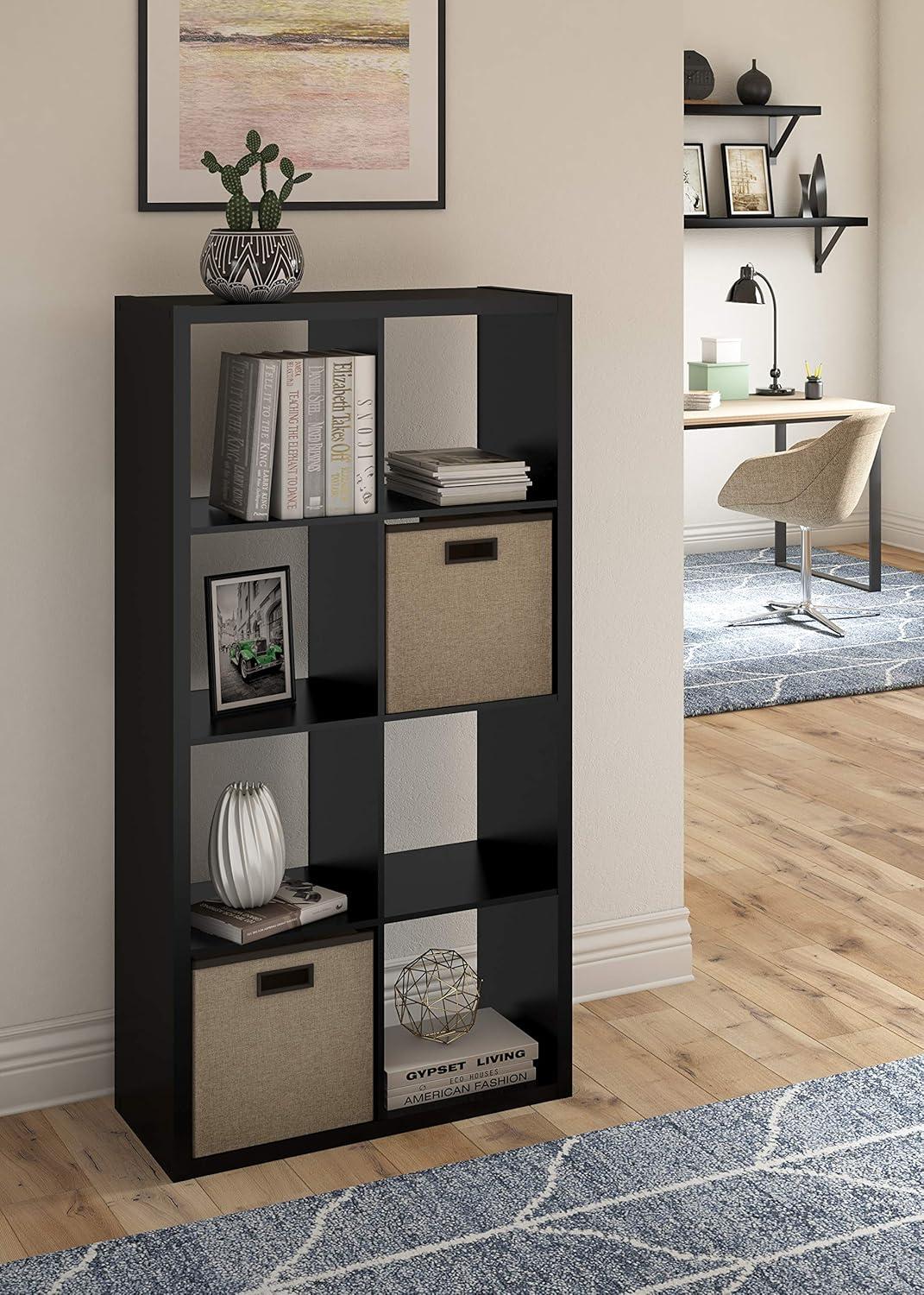 imageClosetMaid 6 Cube Storage Shelf Organizer Bookshelf with Open Back Vertical or Horizontal Easy Assembly Wood White FinishBlack