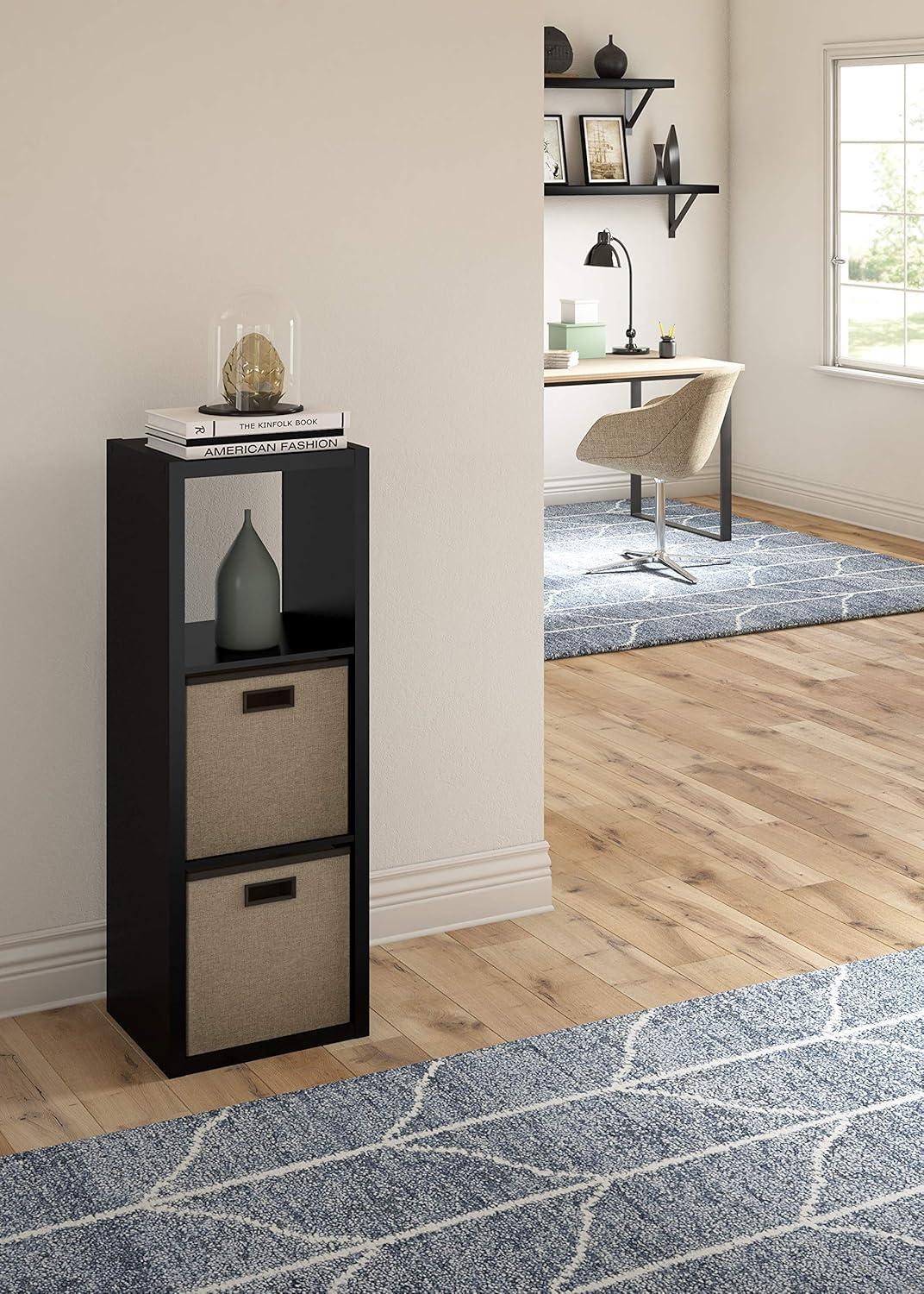 imageClosetMaid 6 Cube Storage Shelf Organizer Bookshelf with Open Back Vertical or Horizontal Easy Assembly Wood White FinishBlack