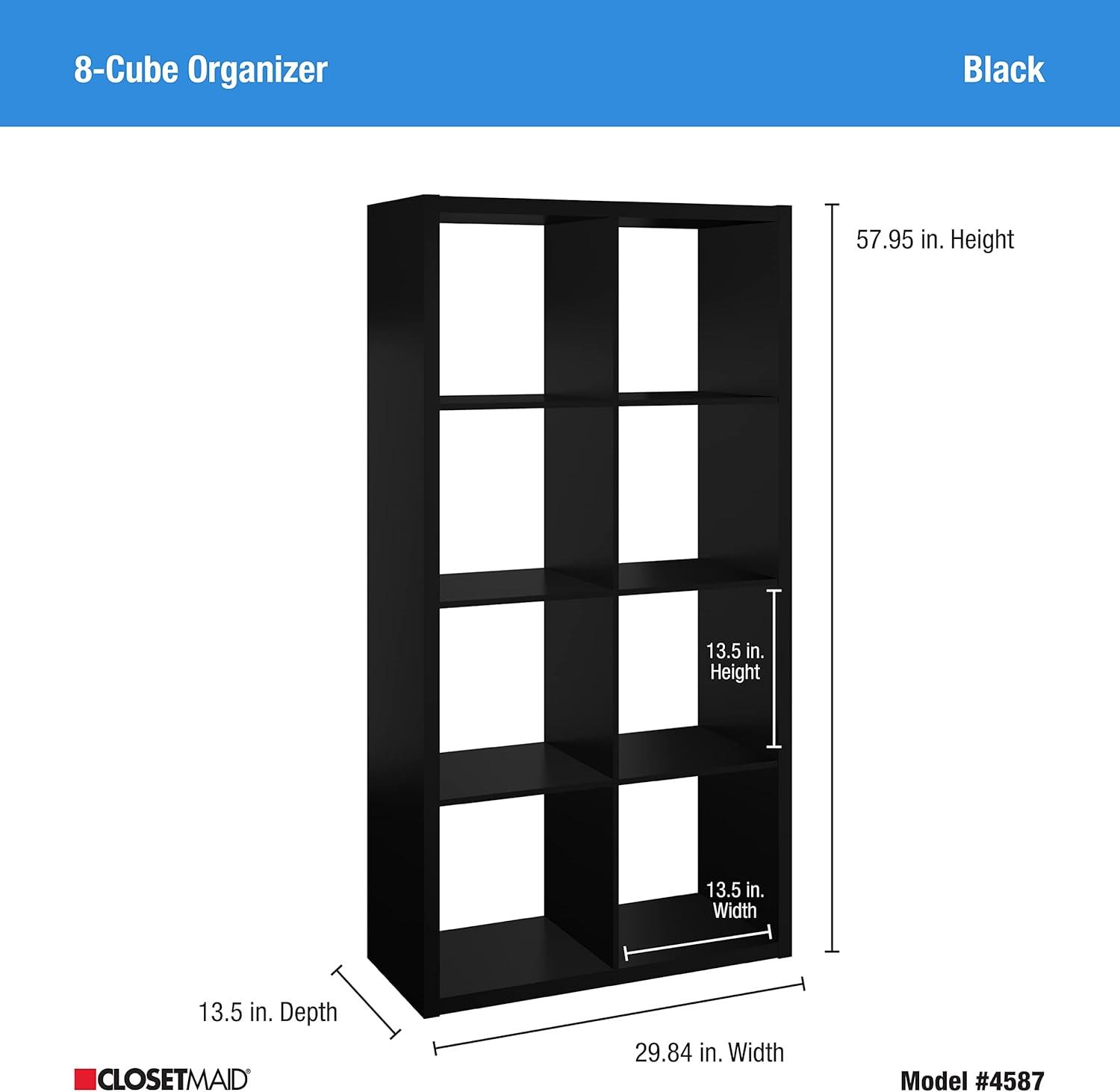 imageClosetMaid 6 Cube Storage Shelf Organizer Bookshelf with Open Back Vertical or Horizontal Easy Assembly Wood White FinishBlack