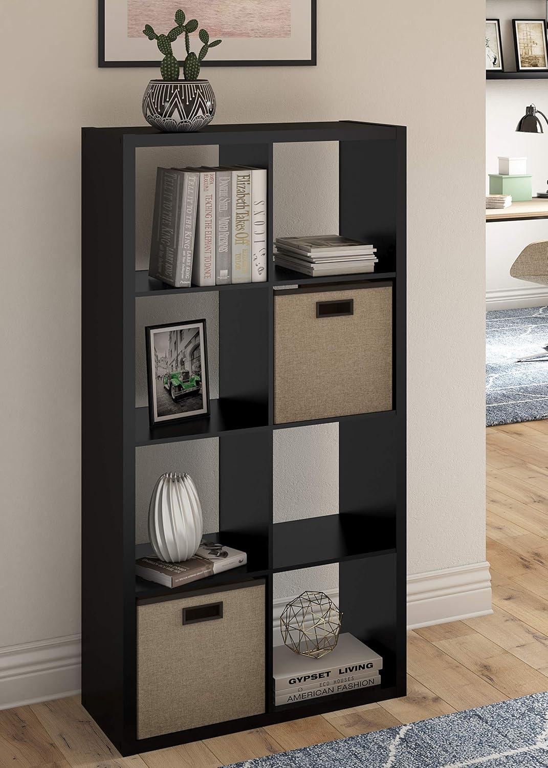 imageClosetMaid 6 Cube Storage Shelf Organizer Bookshelf with Open Back Vertical or Horizontal Easy Assembly Wood White FinishBlack