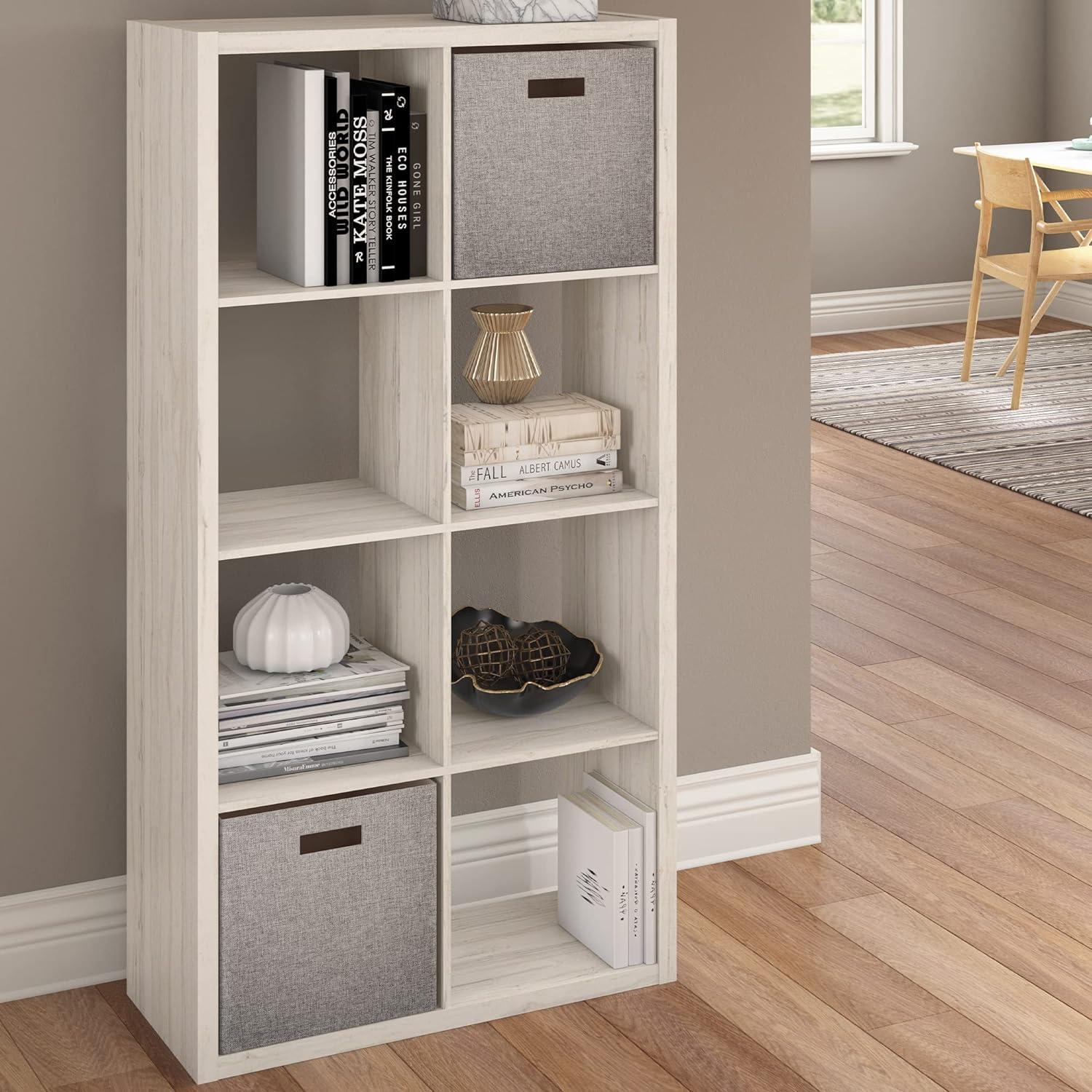 imageClosetMaid 6 Cube Storage Shelf Organizer Bookshelf with Open Back Vertical or Horizontal Easy Assembly Wood White FinishBleached Walnut