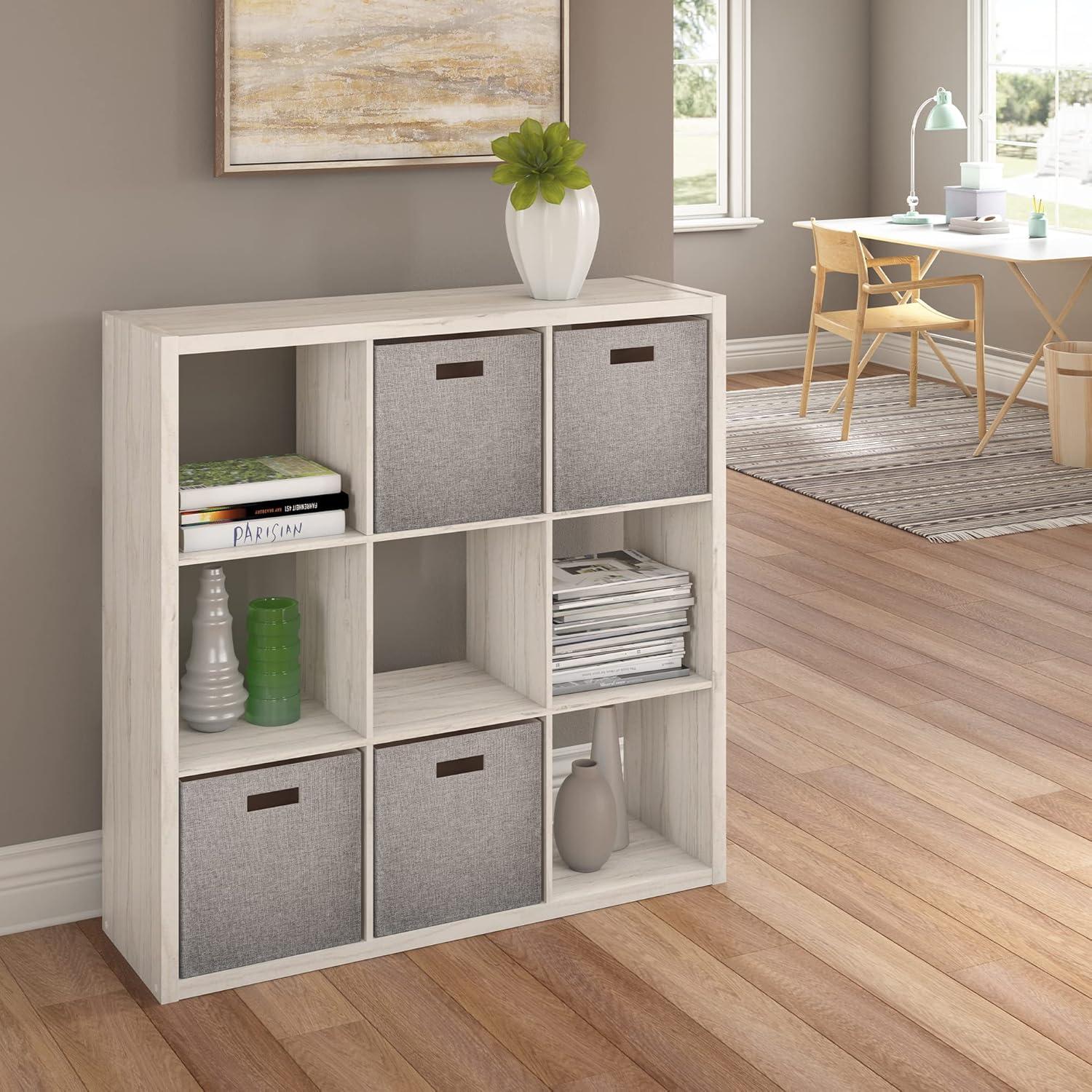 imageClosetMaid 6 Cube Storage Shelf Organizer Bookshelf with Open Back Vertical or Horizontal Easy Assembly Wood White FinishBleached Walnut