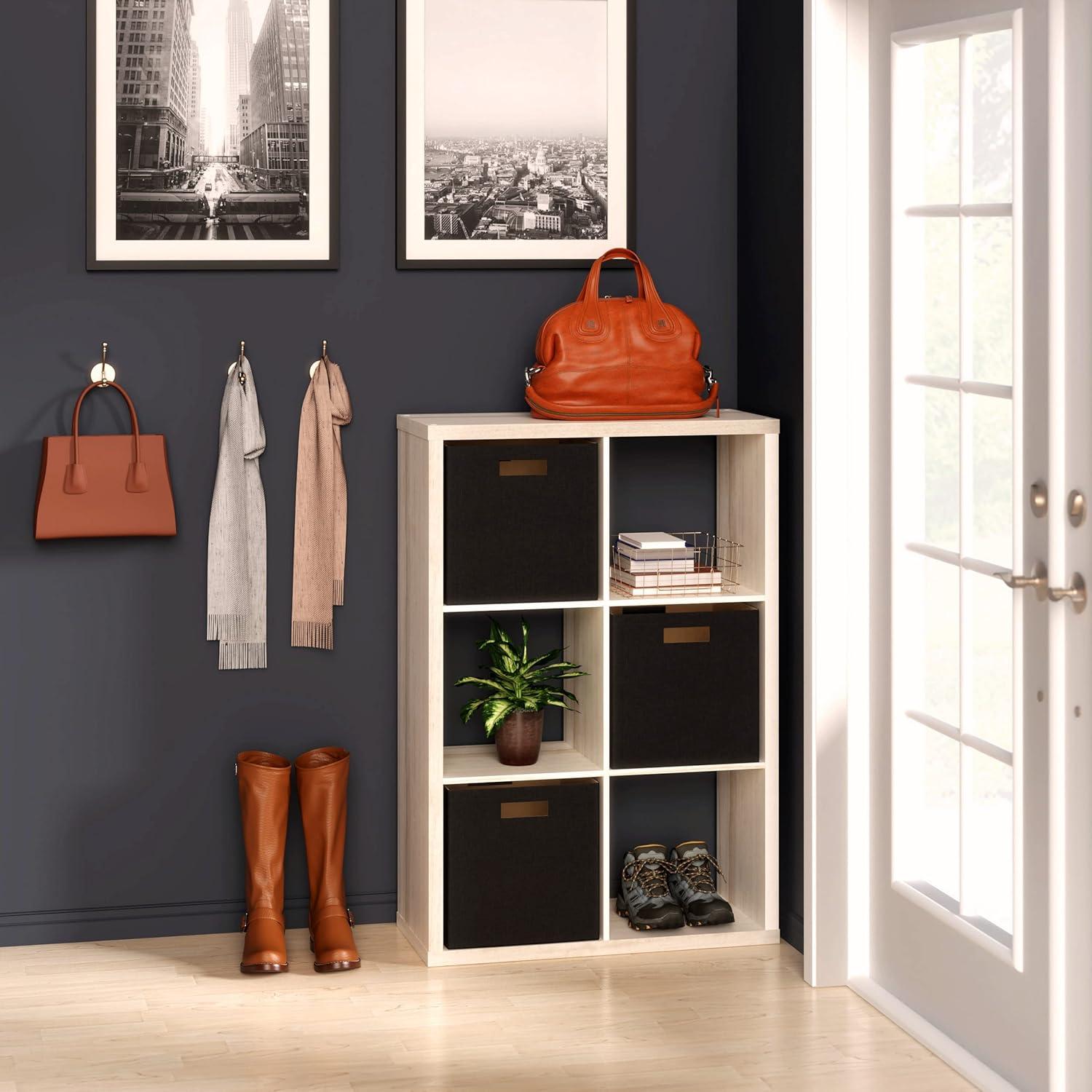 imageClosetMaid 6 Cube Storage Shelf Organizer Bookshelf with Open Back Vertical or Horizontal Easy Assembly Wood White FinishBleached Walnut