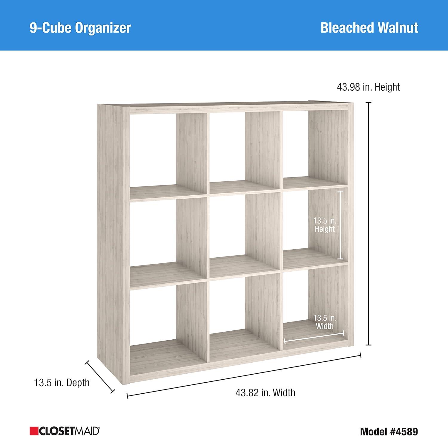 imageClosetMaid 6 Cube Storage Shelf Organizer Bookshelf with Open Back Vertical or Horizontal Easy Assembly Wood White FinishBleached Walnut