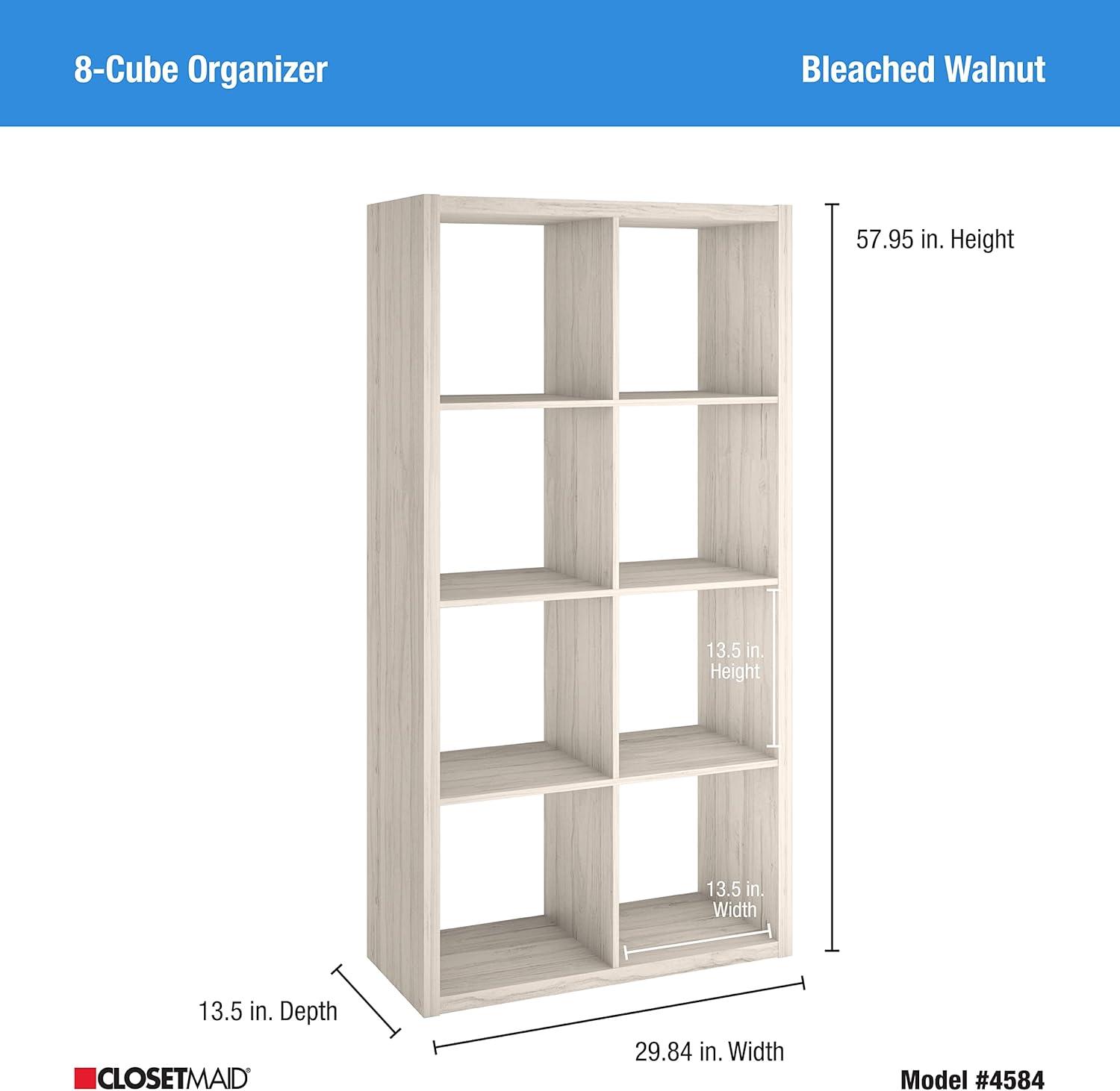 imageClosetMaid 6 Cube Storage Shelf Organizer Bookshelf with Open Back Vertical or Horizontal Easy Assembly Wood White FinishBleached Walnut