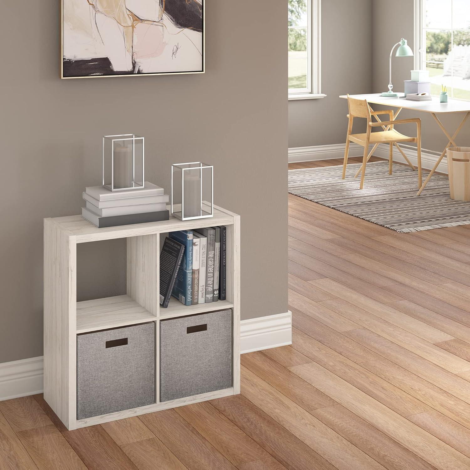 imageClosetMaid 6 Cube Storage Shelf Organizer Bookshelf with Open Back Vertical or Horizontal Easy Assembly Wood White FinishBleached Walnut