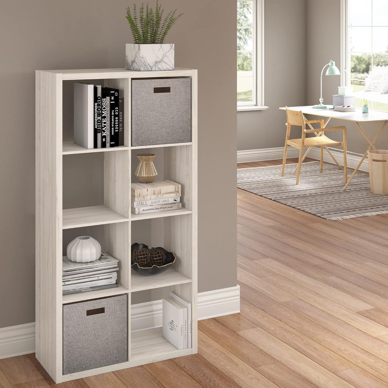 imageClosetMaid 6 Cube Storage Shelf Organizer Bookshelf with Open Back Vertical or Horizontal Easy Assembly Wood White FinishBleached Walnut