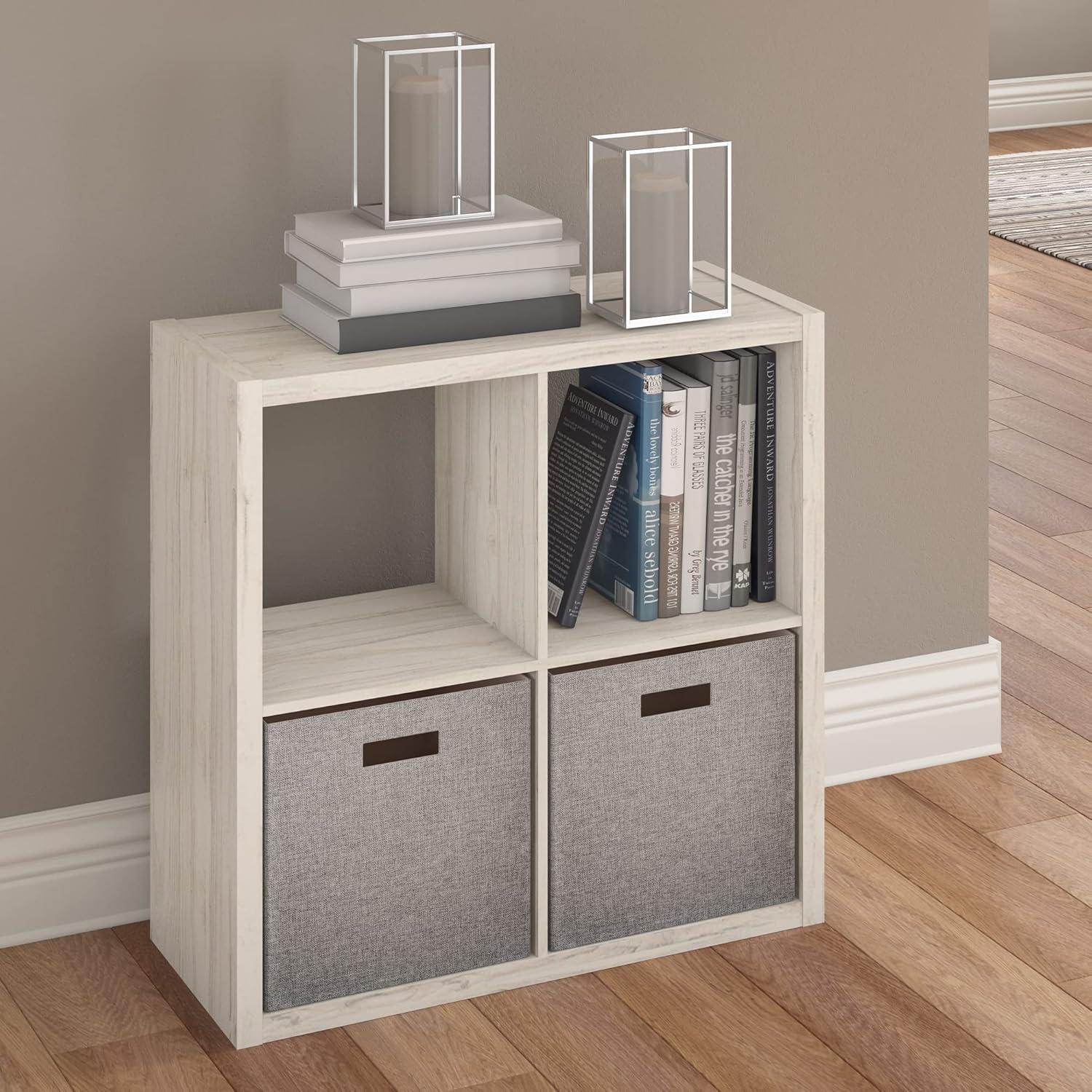 imageClosetMaid 6 Cube Storage Shelf Organizer Bookshelf with Open Back Vertical or Horizontal Easy Assembly Wood White FinishBleached Walnut