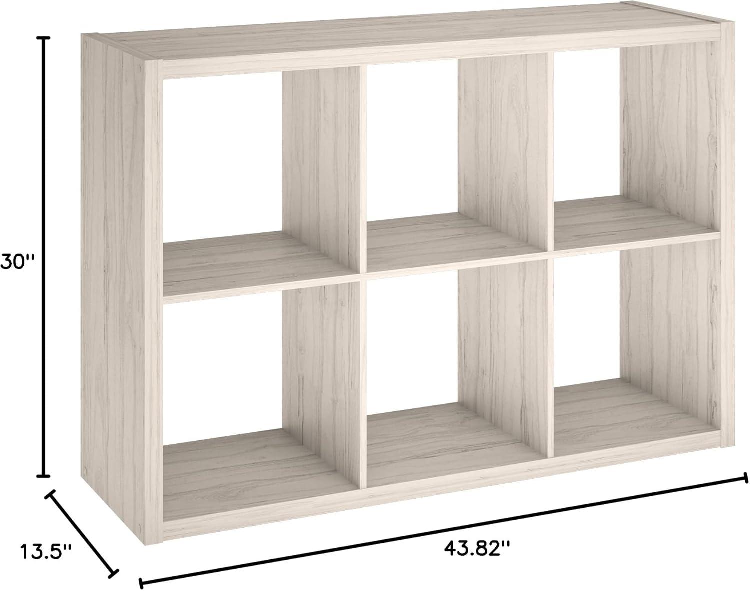 imageClosetMaid 6 Cube Storage Shelf Organizer Bookshelf with Open Back Vertical or Horizontal Easy Assembly Wood White FinishBleached Walnut