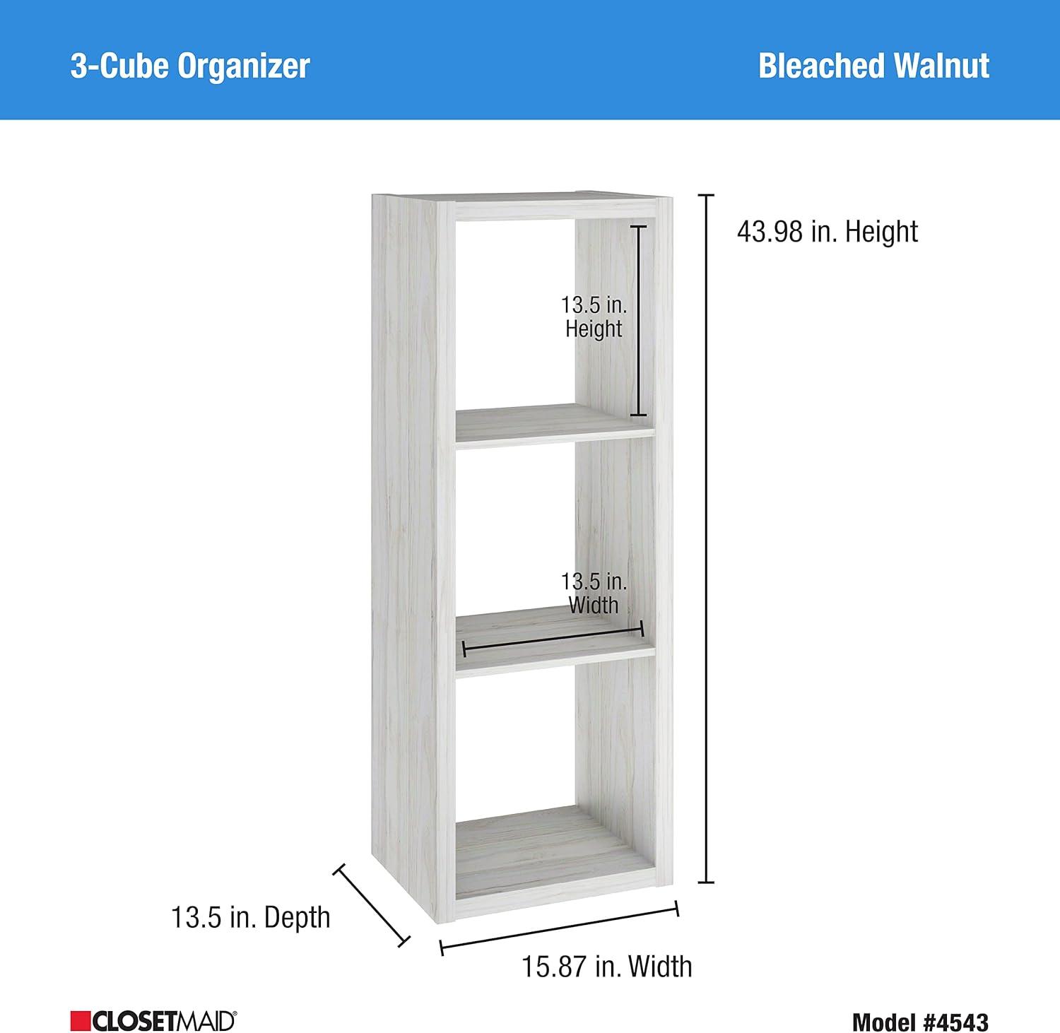 imageClosetMaid 6 Cube Storage Shelf Organizer Bookshelf with Open Back Vertical or Horizontal Easy Assembly Wood White FinishBleached Walnut