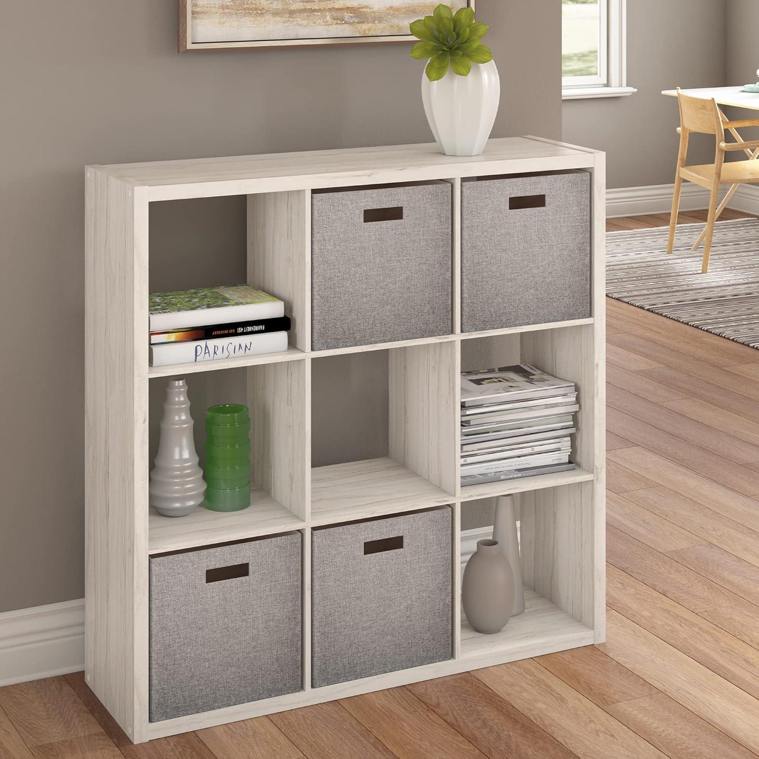 imageClosetMaid 6 Cube Storage Shelf Organizer Bookshelf with Open Back Vertical or Horizontal Easy Assembly Wood White FinishBleached Walnut