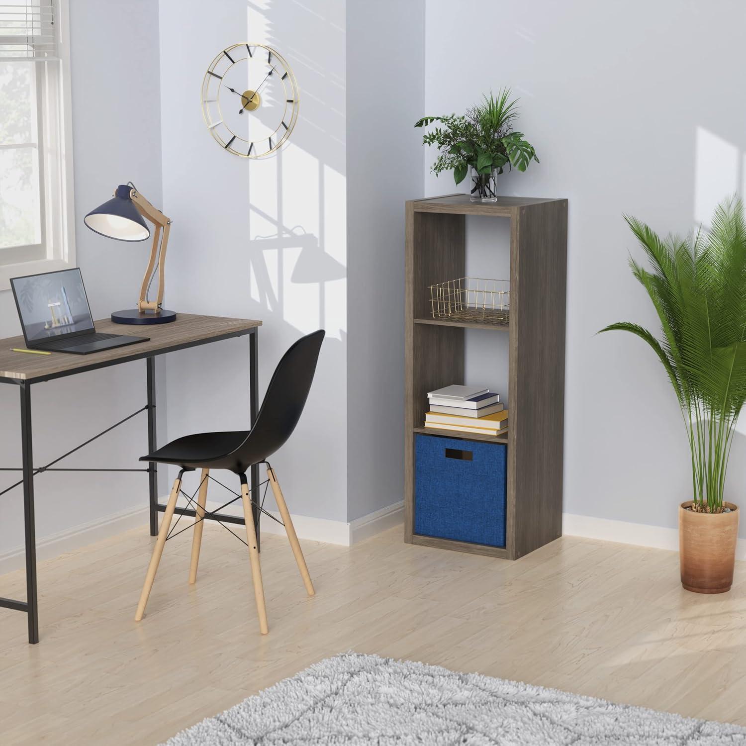 imageClosetMaid 6 Cube Storage Shelf Organizer Bookshelf with Open Back Vertical or Horizontal Easy Assembly Wood White FinishGraphite Gray