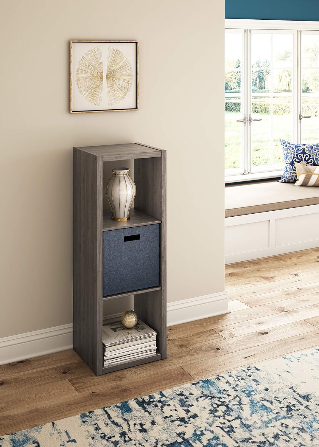 imageClosetMaid 6 Cube Storage Shelf Organizer Bookshelf with Open Back Vertical or Horizontal Easy Assembly Wood White FinishGraphite Gray