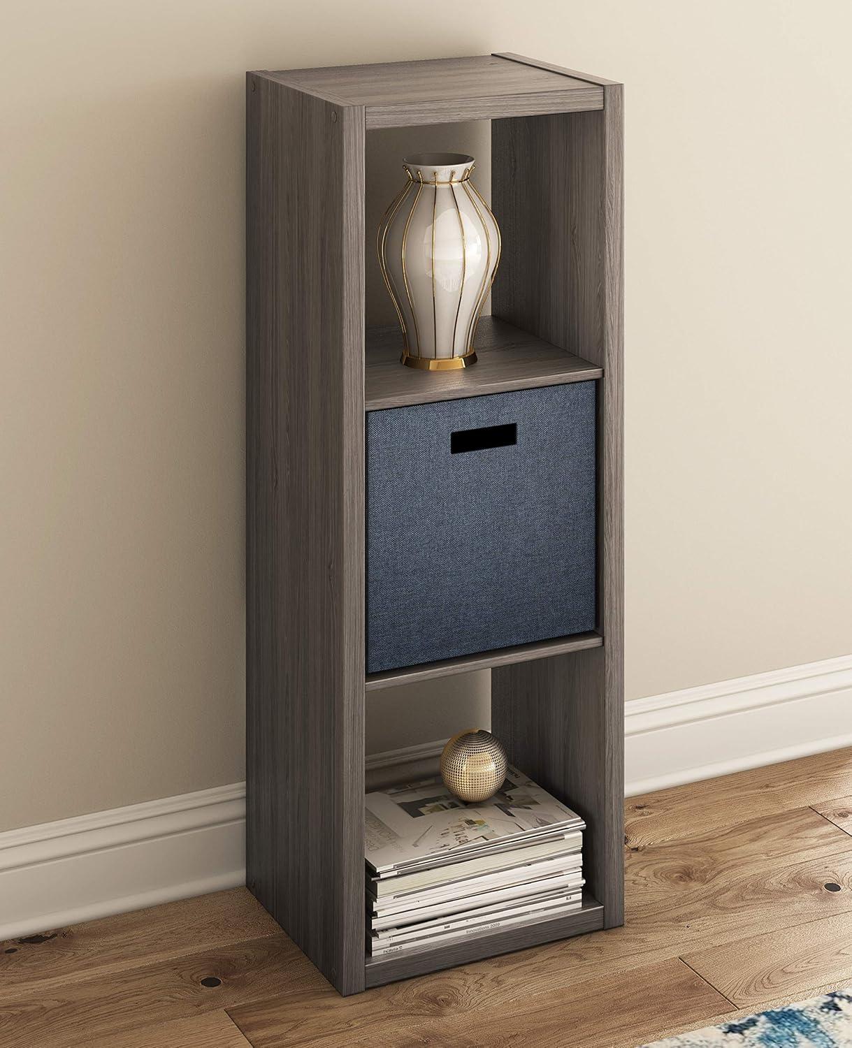 imageClosetMaid 6 Cube Storage Shelf Organizer Bookshelf with Open Back Vertical or Horizontal Easy Assembly Wood White FinishGraphite Gray