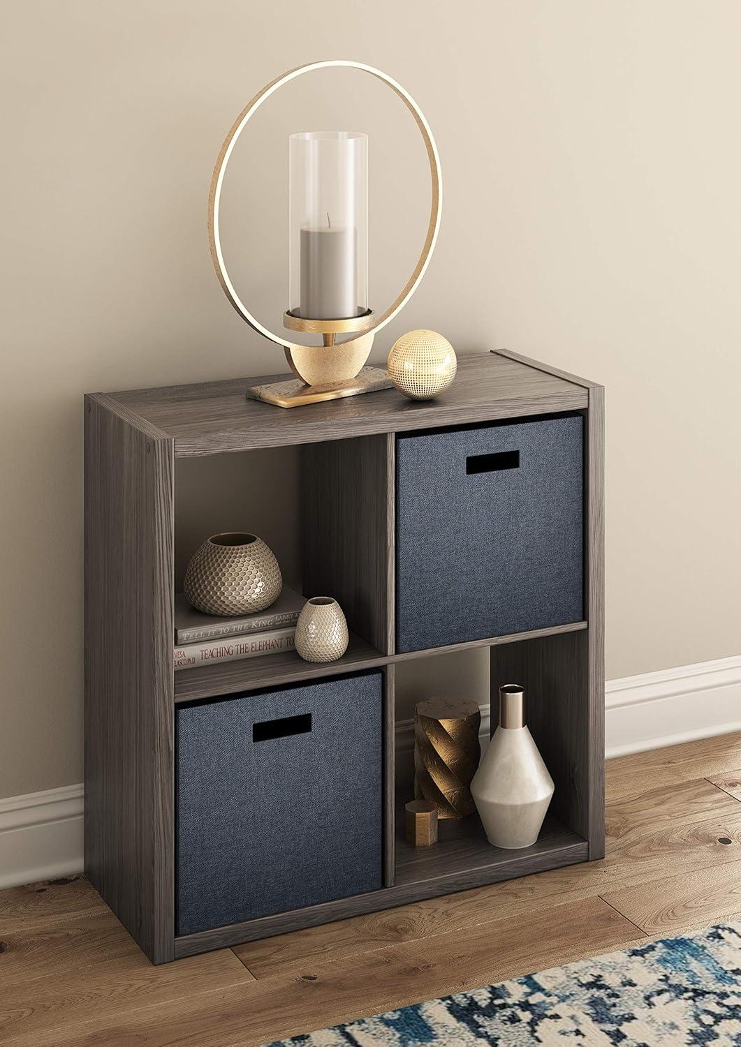 imageClosetMaid 6 Cube Storage Shelf Organizer Bookshelf with Open Back Vertical or Horizontal Easy Assembly Wood White FinishGraphite Gray