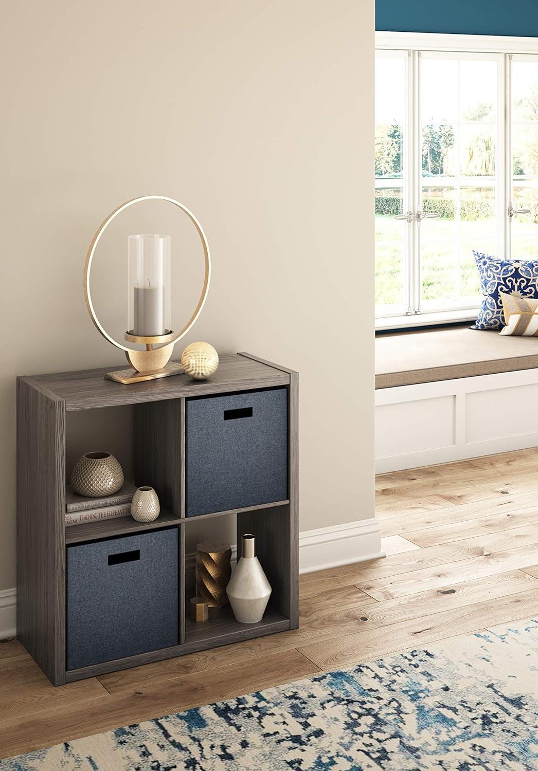 imageClosetMaid 6 Cube Storage Shelf Organizer Bookshelf with Open Back Vertical or Horizontal Easy Assembly Wood White FinishGraphite Gray