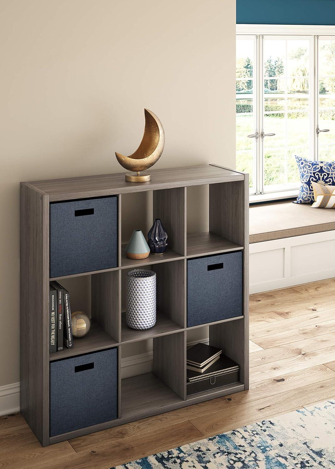 imageClosetMaid 6 Cube Storage Shelf Organizer Bookshelf with Open Back Vertical or Horizontal Easy Assembly Wood White FinishGraphite Gray