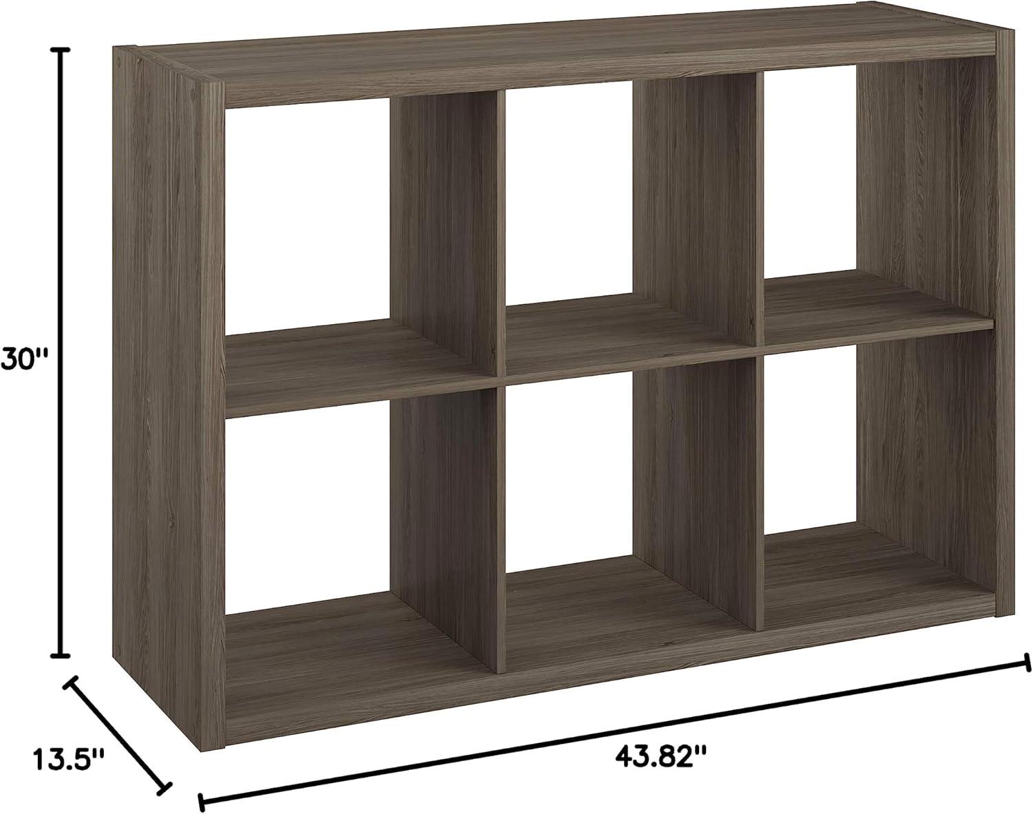 imageClosetMaid 6 Cube Storage Shelf Organizer Bookshelf with Open Back Vertical or Horizontal Easy Assembly Wood White FinishGraphite Gray