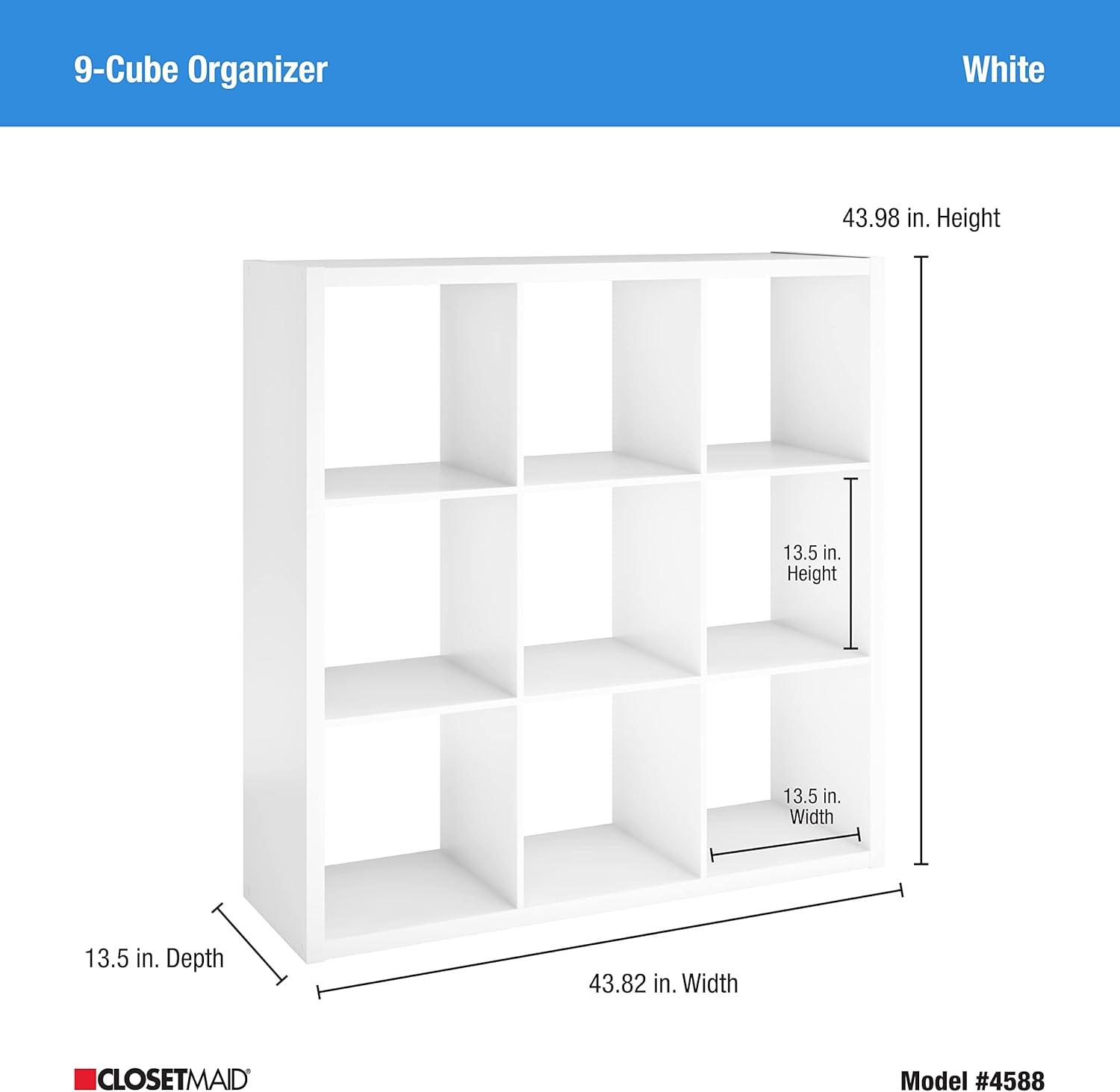 imageClosetMaid 6 Cube Storage Shelf Organizer Bookshelf with Open Back Vertical or Horizontal Easy Assembly Wood White FinishWhite