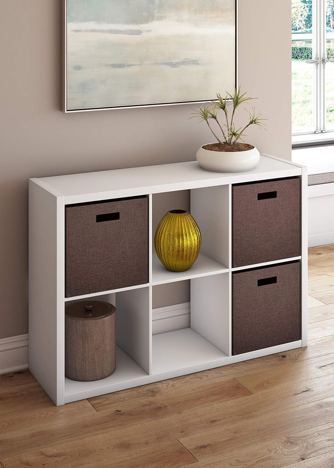 imageClosetMaid 6 Cube Storage Shelf Organizer Bookshelf with Open Back Vertical or Horizontal Easy Assembly Wood White FinishWhite