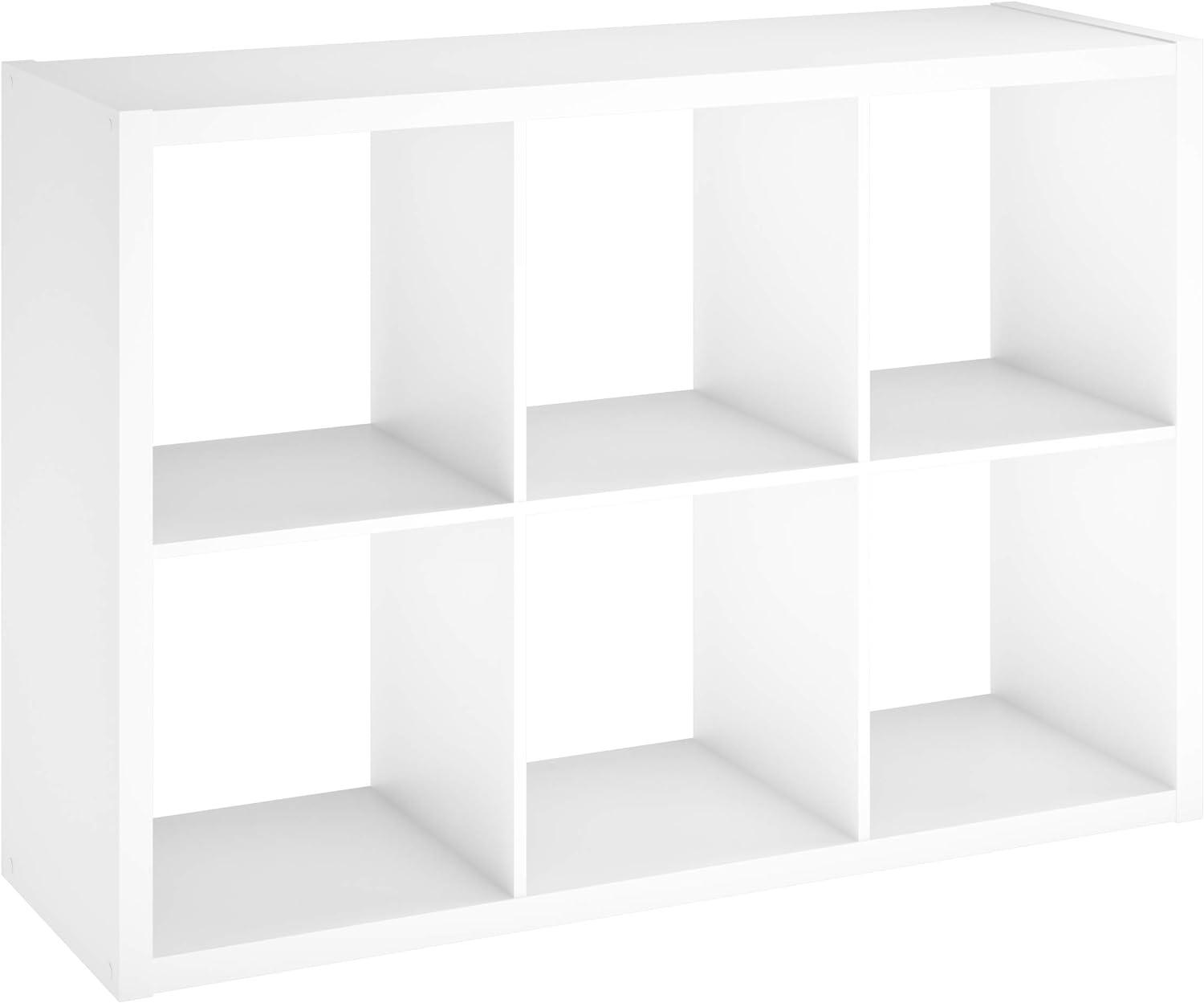 imageClosetMaid 6 Cube Storage Shelf Organizer Bookshelf with Open Back Vertical or Horizontal Easy Assembly Wood White FinishWhite