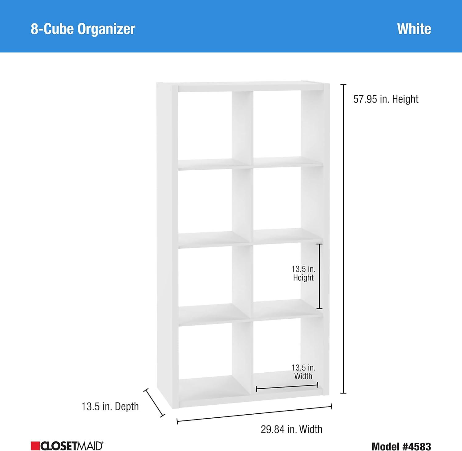 imageClosetMaid 6 Cube Storage Shelf Organizer Bookshelf with Open Back Vertical or Horizontal Easy Assembly Wood White FinishWhite