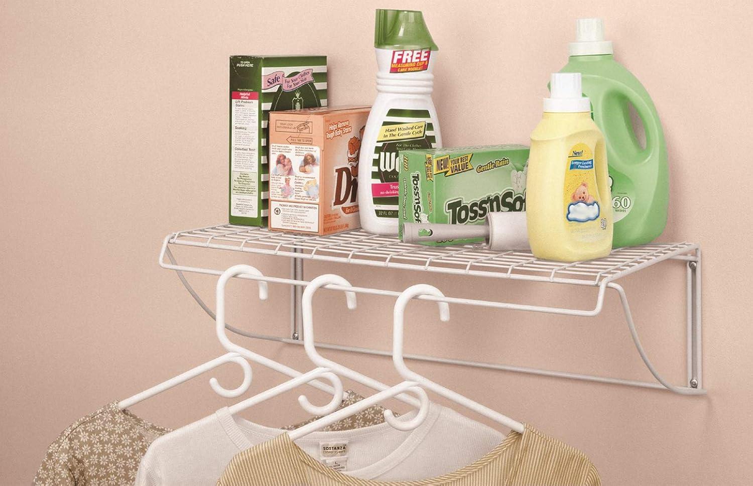 imageClosetMaid 8279 24Inch Wide Laundry Utility Hanger Shelf White24inch