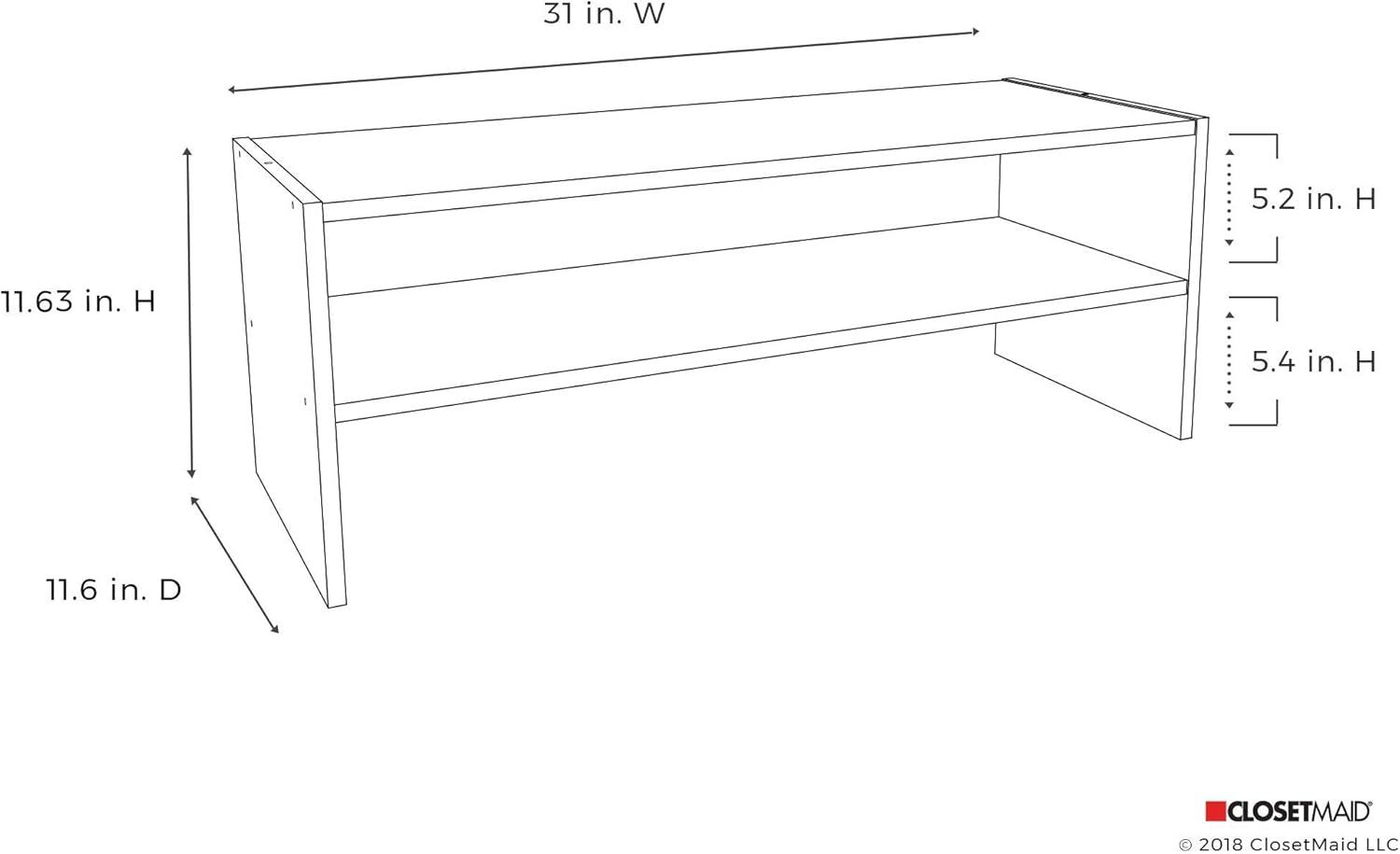 imageClosetMaid 8993 Stackable 24Inch Wide Horizontal Organizer WhiteEspresso