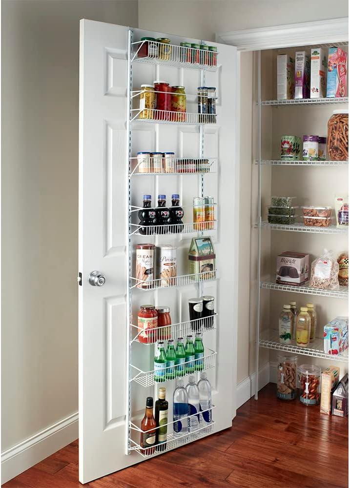 imageClosetMaid Adjustable Organizer Rack with Baskets Wall or Over Door Mount for Kitchen Pantry Utility Room Closet 18 in W White Finish Pack of 2