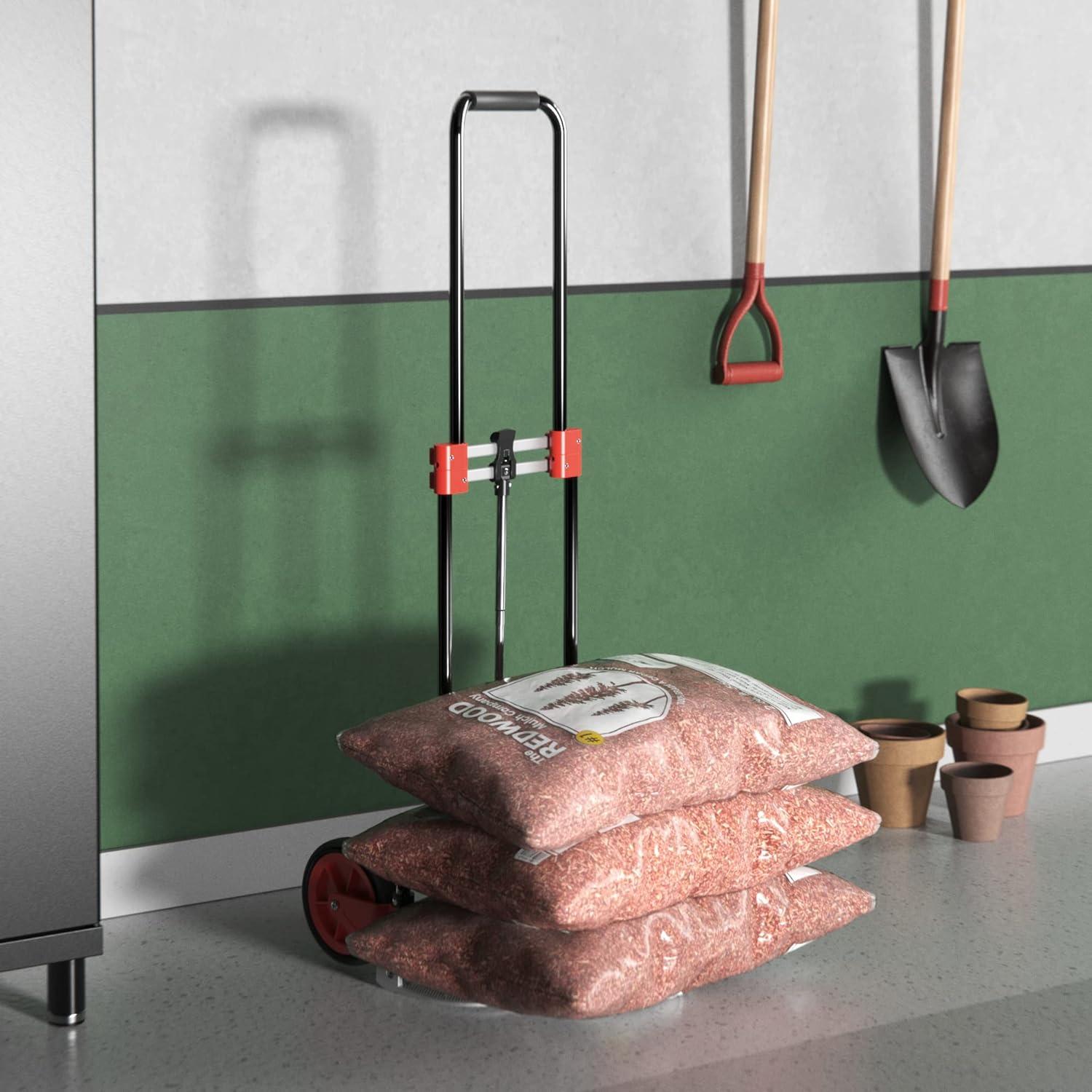 imageClosetMaid Folding Hand Truck Dolly Cart with Telescoping Handle 150 lbs Capacity 20501 Black