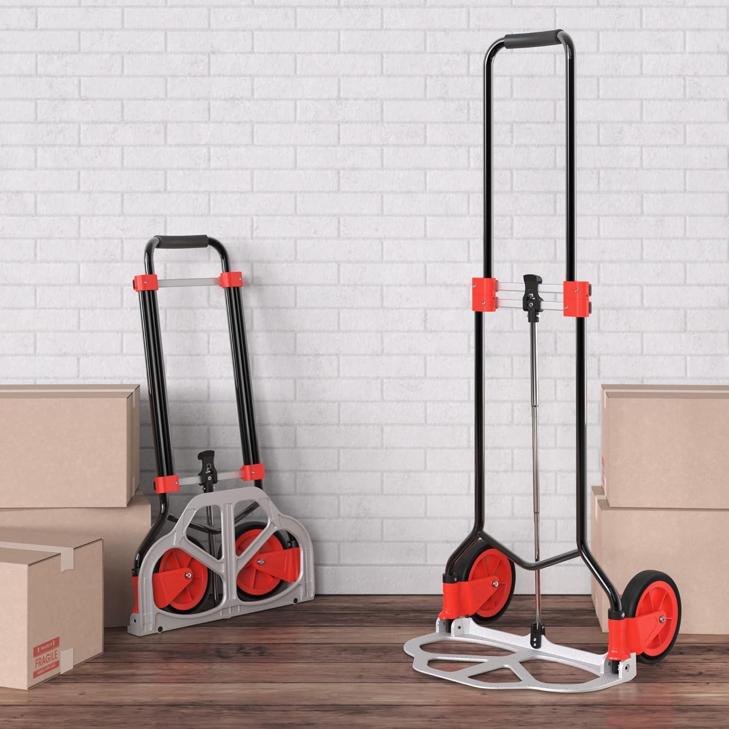 imageClosetMaid Folding Hand Truck Dolly Cart with Telescoping Handle 150 lbs Capacity 20501 Black