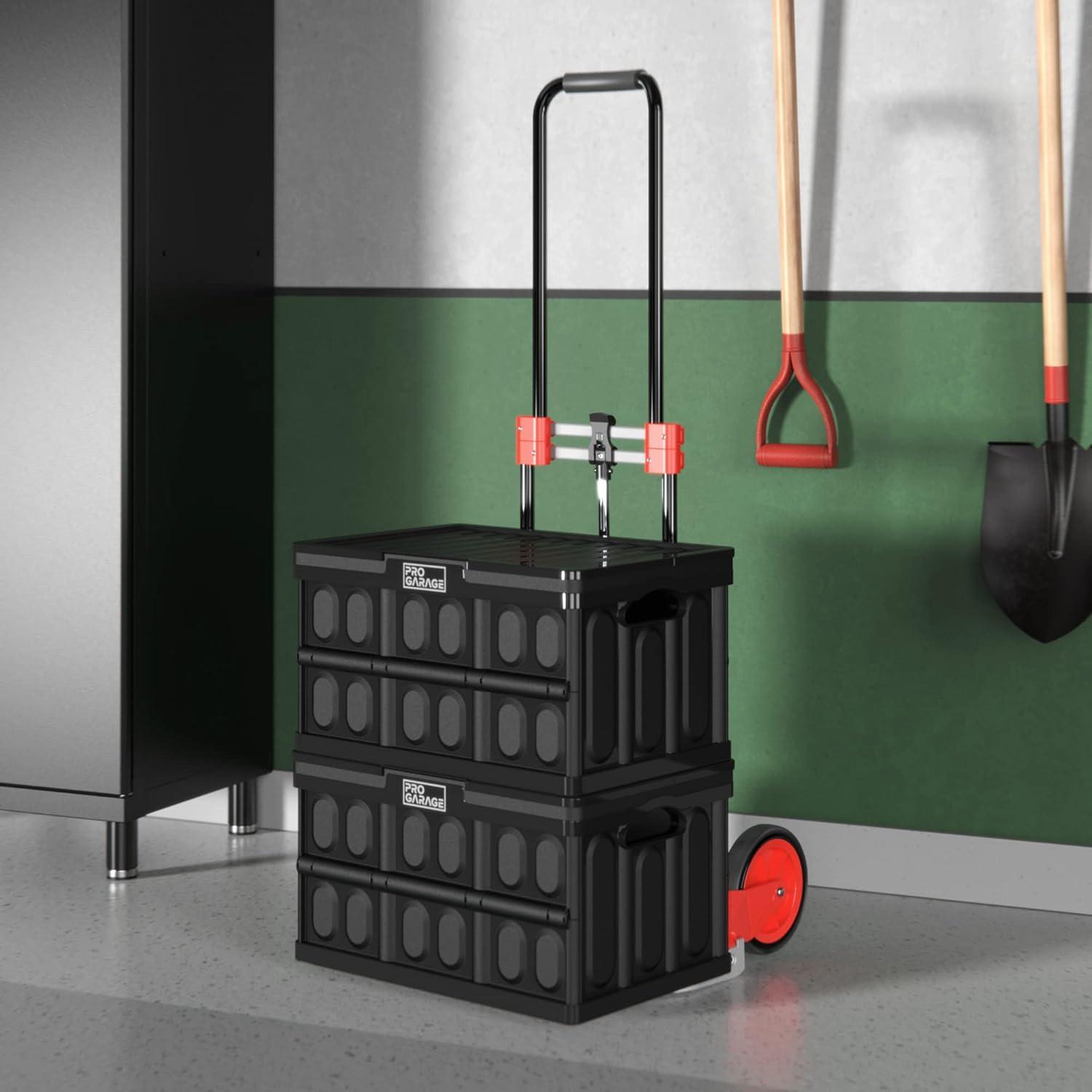 imageClosetMaid Folding Hand Truck Dolly Cart with Telescoping Handle 150 lbs Capacity 20501 Black