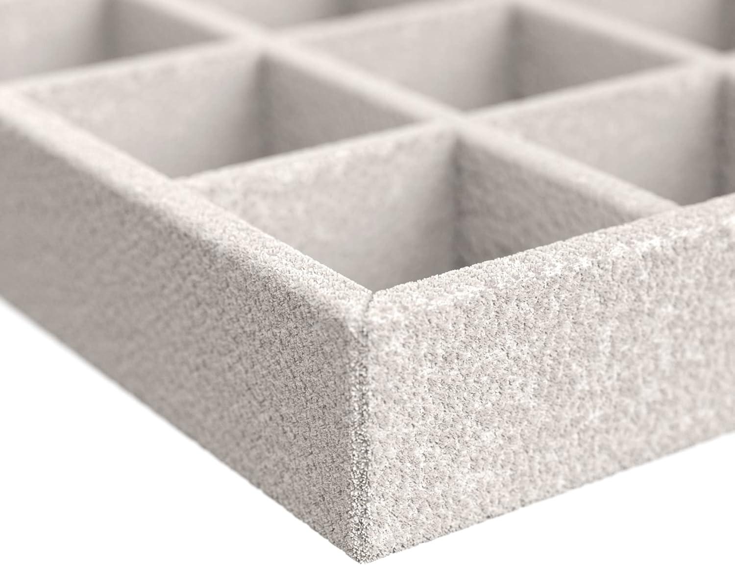 imageClosetMaid Jewelry Trays Set of 3 Stackable Soft Velvet Accessory Organizer for Earrings Necklaces Watches Bracelets Rings Light Grey