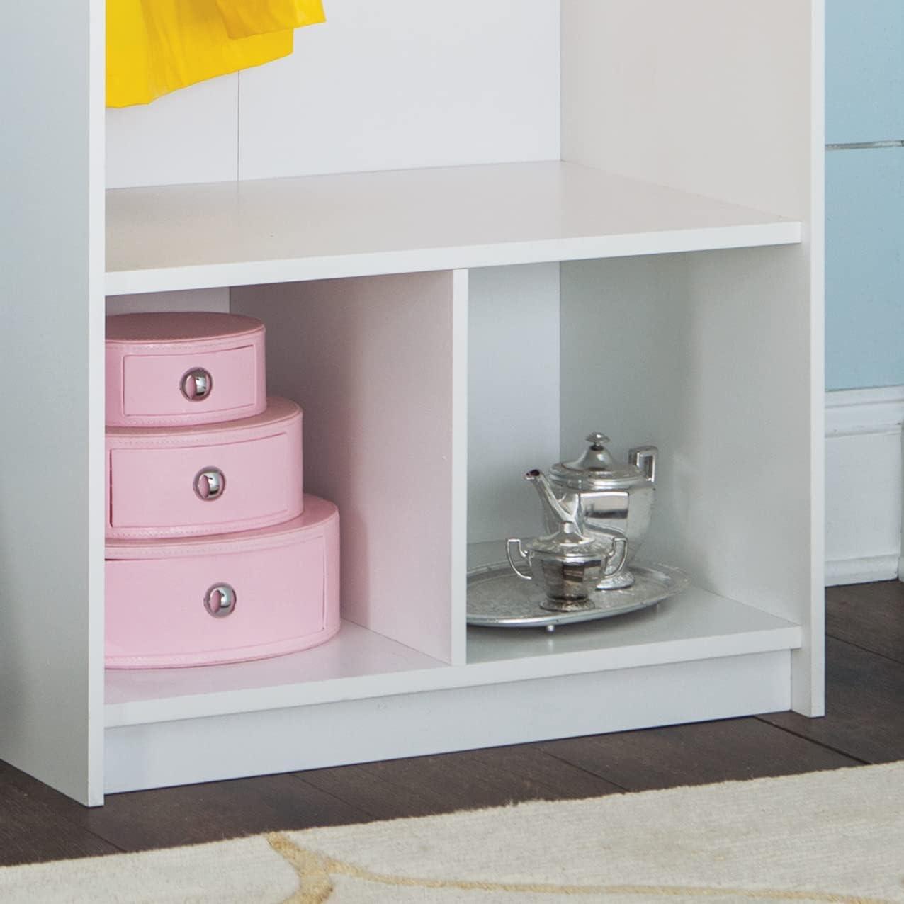 imageClosetMaid KidSpace Wood Storage Locker 2 Cubby Cube Compartments Open Storage 3 Hooks for Coats Backpacks Jackets White Finish