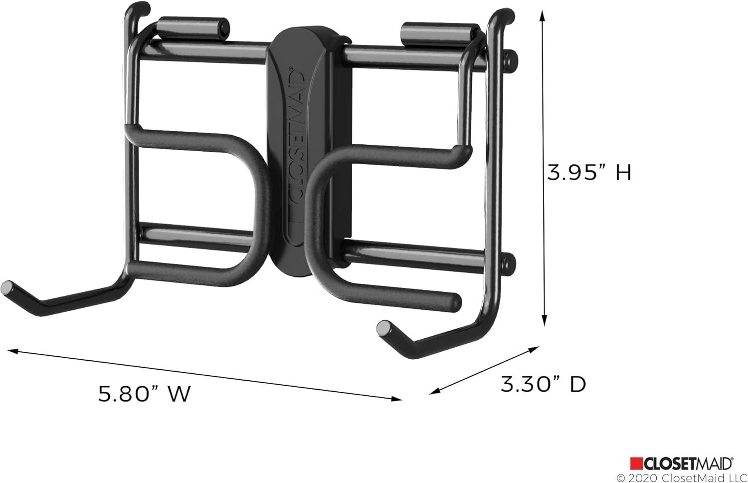 imageClosetMaid MaxLoad 2Pack Garage Hooks ampamp Hangers Wall Mount Heavy Duty Storage for Cords Hoses Power Equipment Black3 Pack