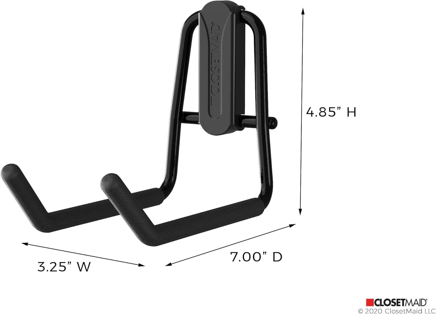 imageClosetMaid MaxLoad 2Pack Garage Hooks ampamp Hangers Wall Mount Heavy Duty Storage for Cords Hoses Power Equipment Black5 Pack