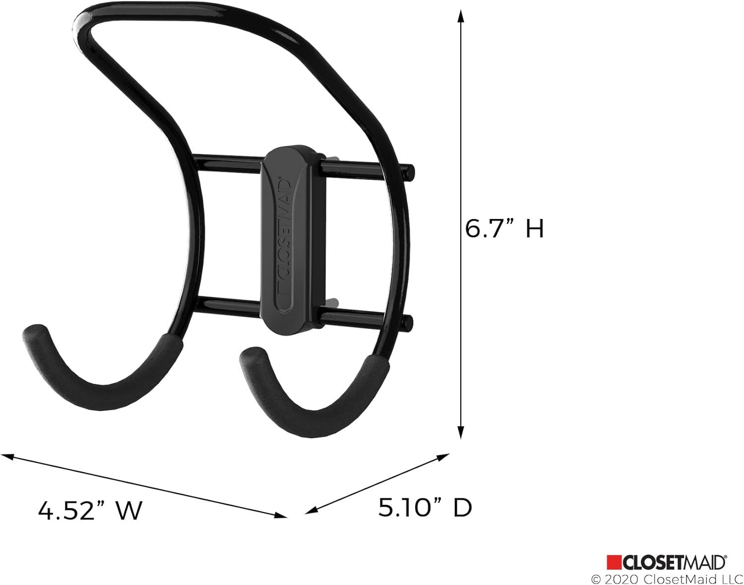 imageClosetMaid MaxLoad 2Pack Garage Hooks ampamp Hangers Wall Mount Heavy Duty Storage for Cords Hoses Power Equipment Black5 Pack