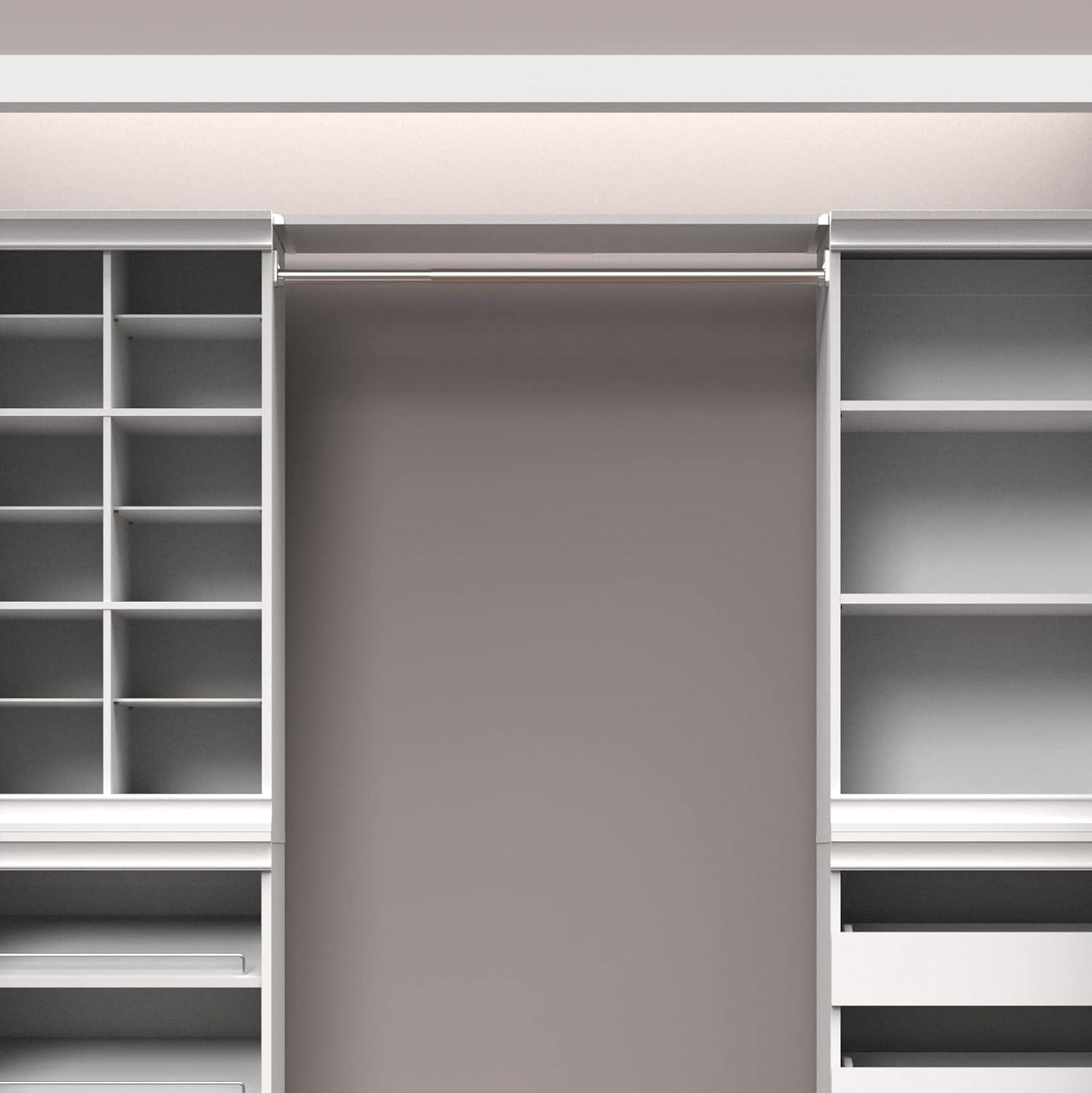 imageClosetMaid Modular Shelf ampamp Hang Wood Organizer Adjustable Closet Add On Storage Accessory White Shelf and Hang Rod KitWhite