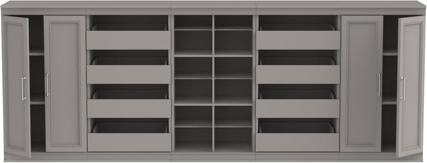 imageClosetMaid Modular Storage 10697inch W 8Drawer 18Shelf Entertainment System with Doors WhiteSmoky Taupe