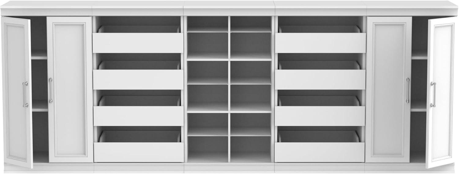 imageClosetMaid Modular Storage 10697inch W 8Drawer 18Shelf Entertainment System with Doors WhiteWhite