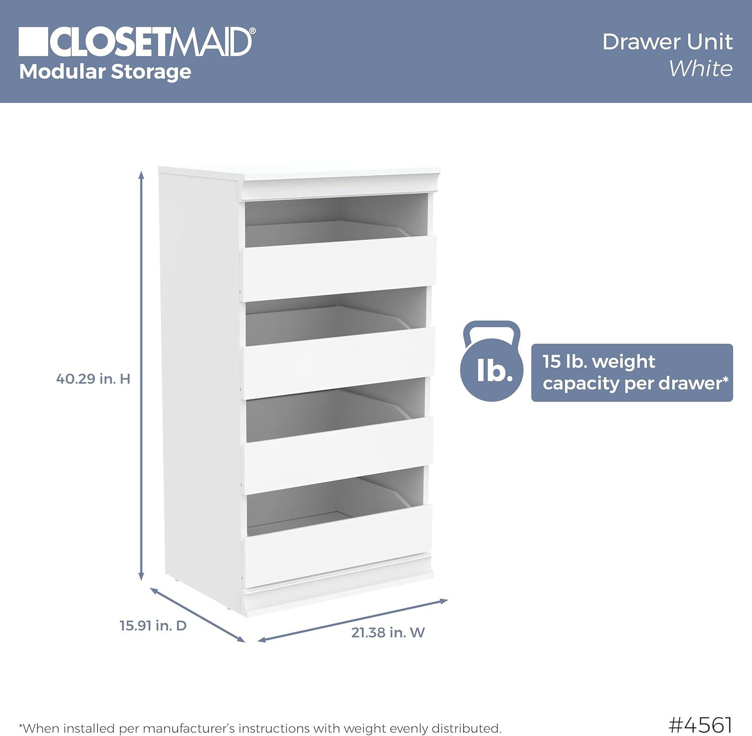 imageClosetMaid Modular Storage 10697inch W 8Drawer 18Shelf Entertainment System with Doors WhiteWhite