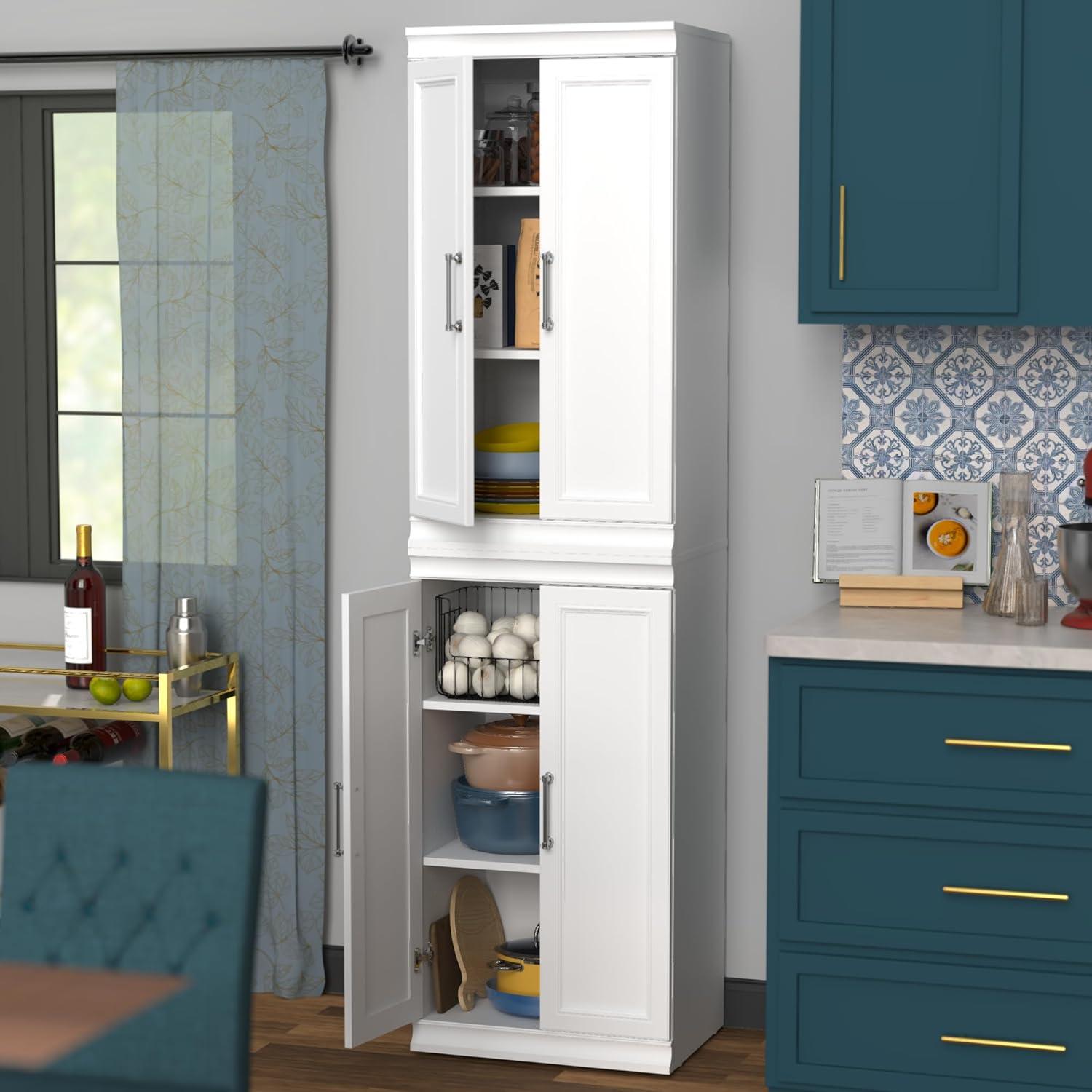 imageClosetMaid Modular Storage 2138inch W 6Shelf Wood Closet System with Doors WhiteWhite