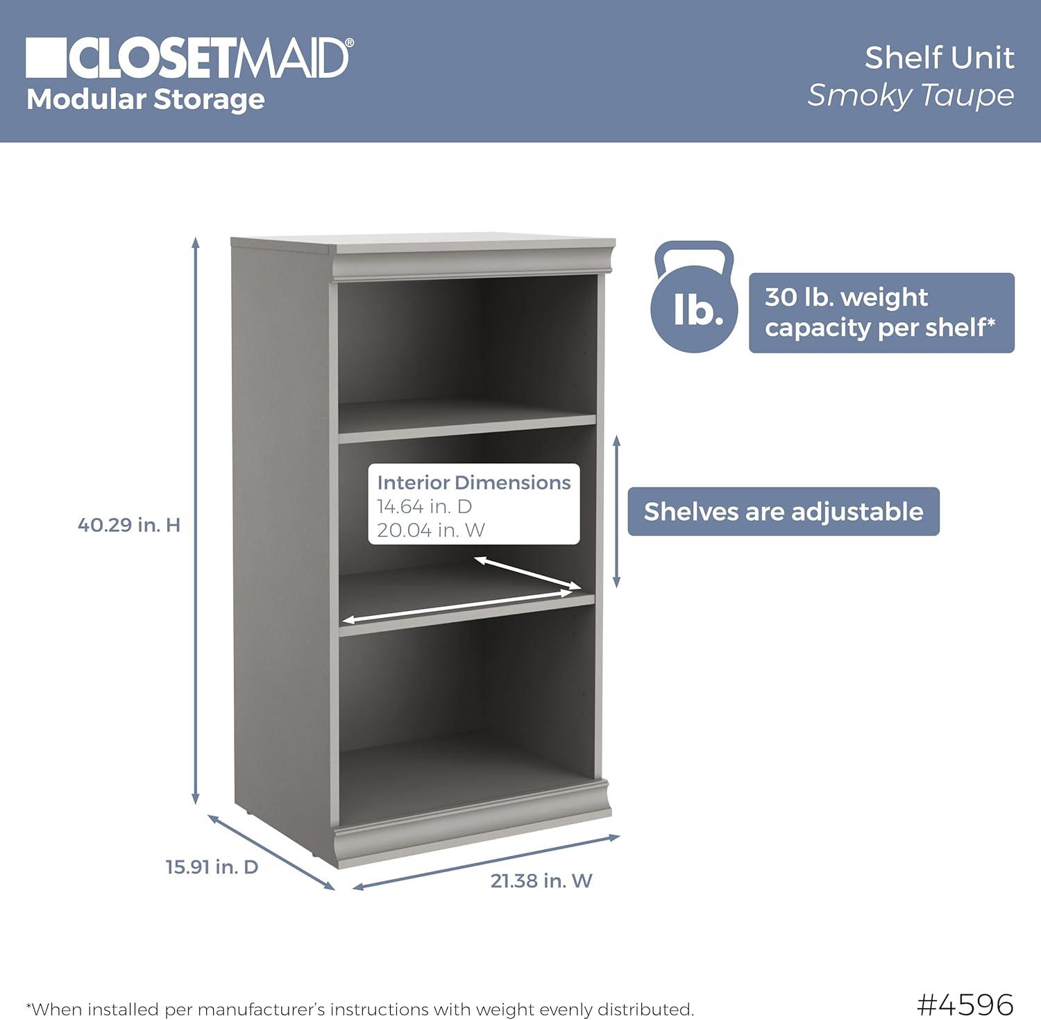 imageClosetMaid Modular Storage 2138inch W 7Shelf Wood Closet System with Shoe Storage WhiteTaupe