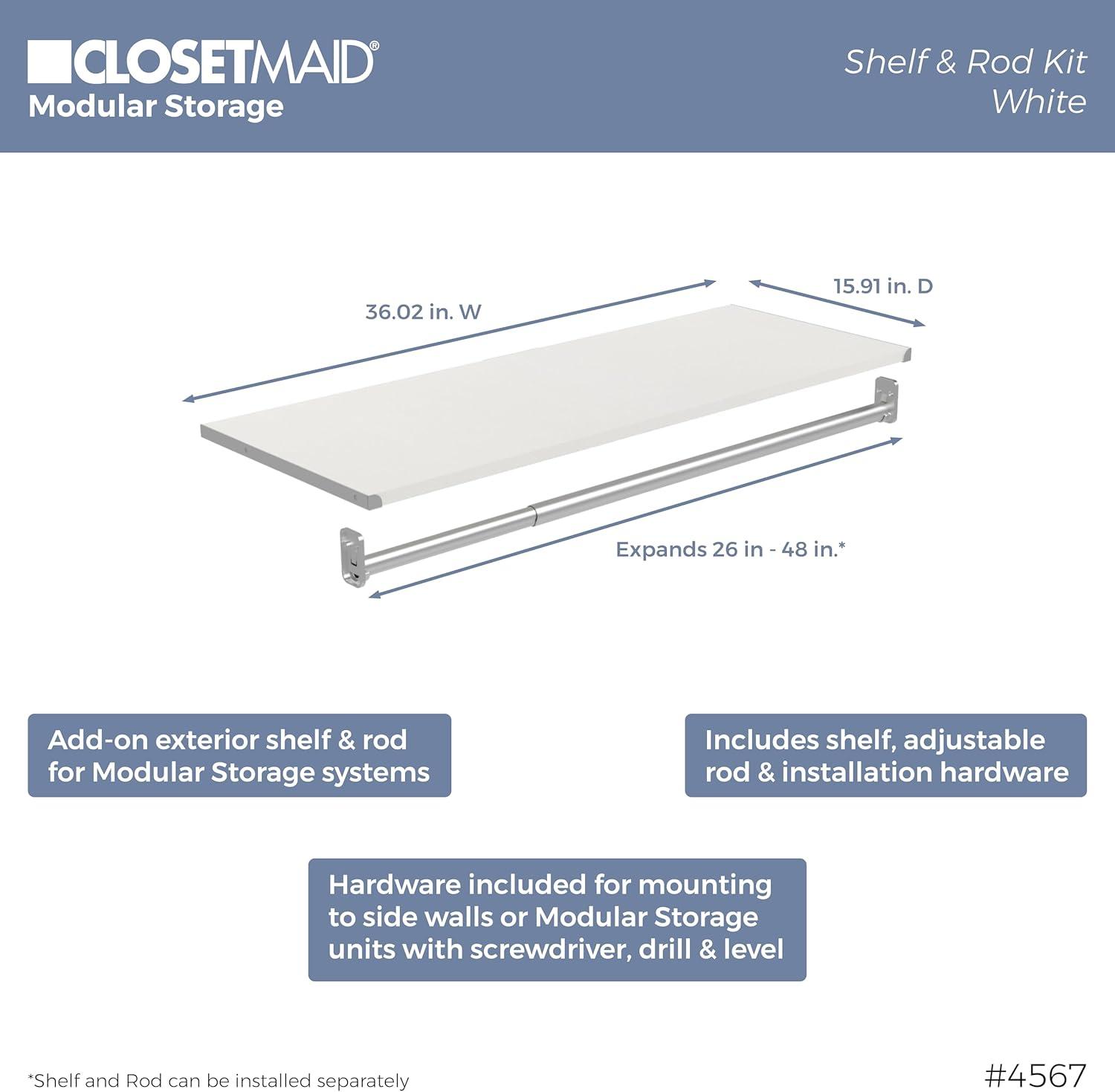 imageClosetMaid Modular Storage 68767878inch W 4Drawer 19Shelf Wood Closet System with Doors WhiteWhite