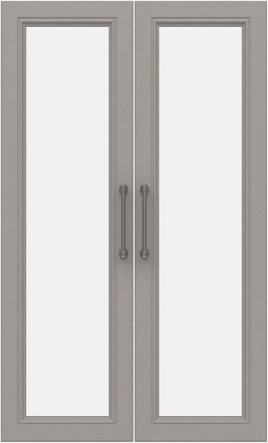 imageClosetMaid Modular Storage Pair Set 2 Glass Pane Doors Wood Closet Organizer Shaker Style Add On Accessory for Shelf Units White 3488quot H x 2102quot W x 181quot DTaupe