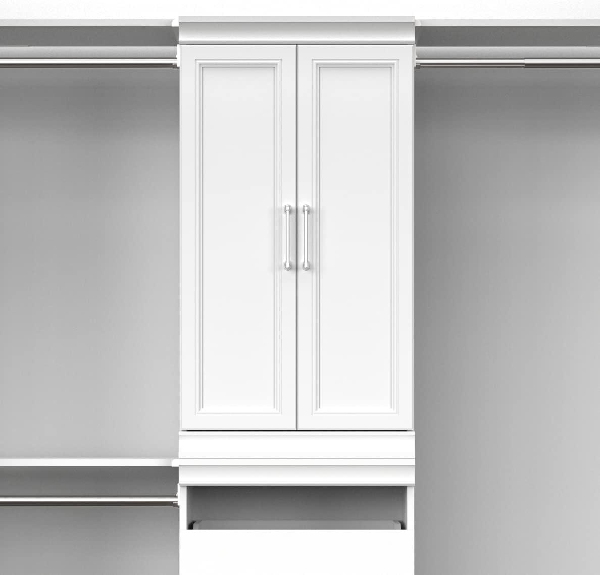 imageClosetMaid Modular Storage Pair Set Wood Closet Organizer Shaker Style Add On Accessory for Shelf Units White Solid 2Door KitWhite