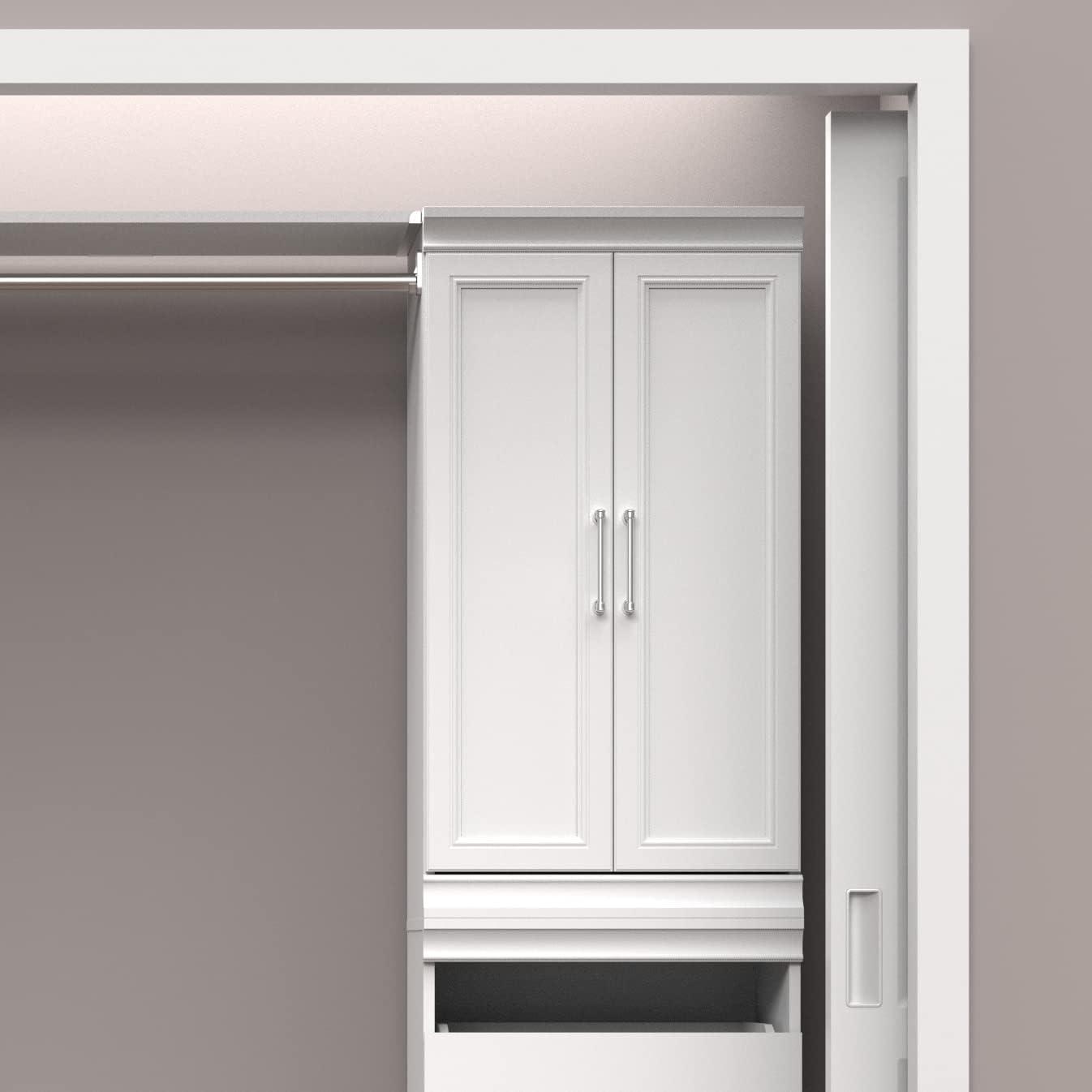 imageClosetMaid Modular Storage Pair Set Wood Closet Organizer Shaker Style Add On Accessory for Shelf Units White Solid 2Door KitWhite