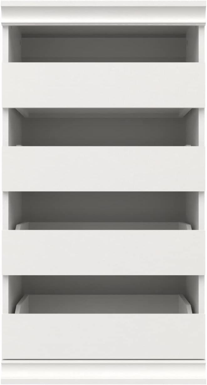 imageClosetMaid Modular Storage Unit with 4 Drawers Wood Closet Organizer Stacking Full Backer Storage Decorative Trim WhiteWhite